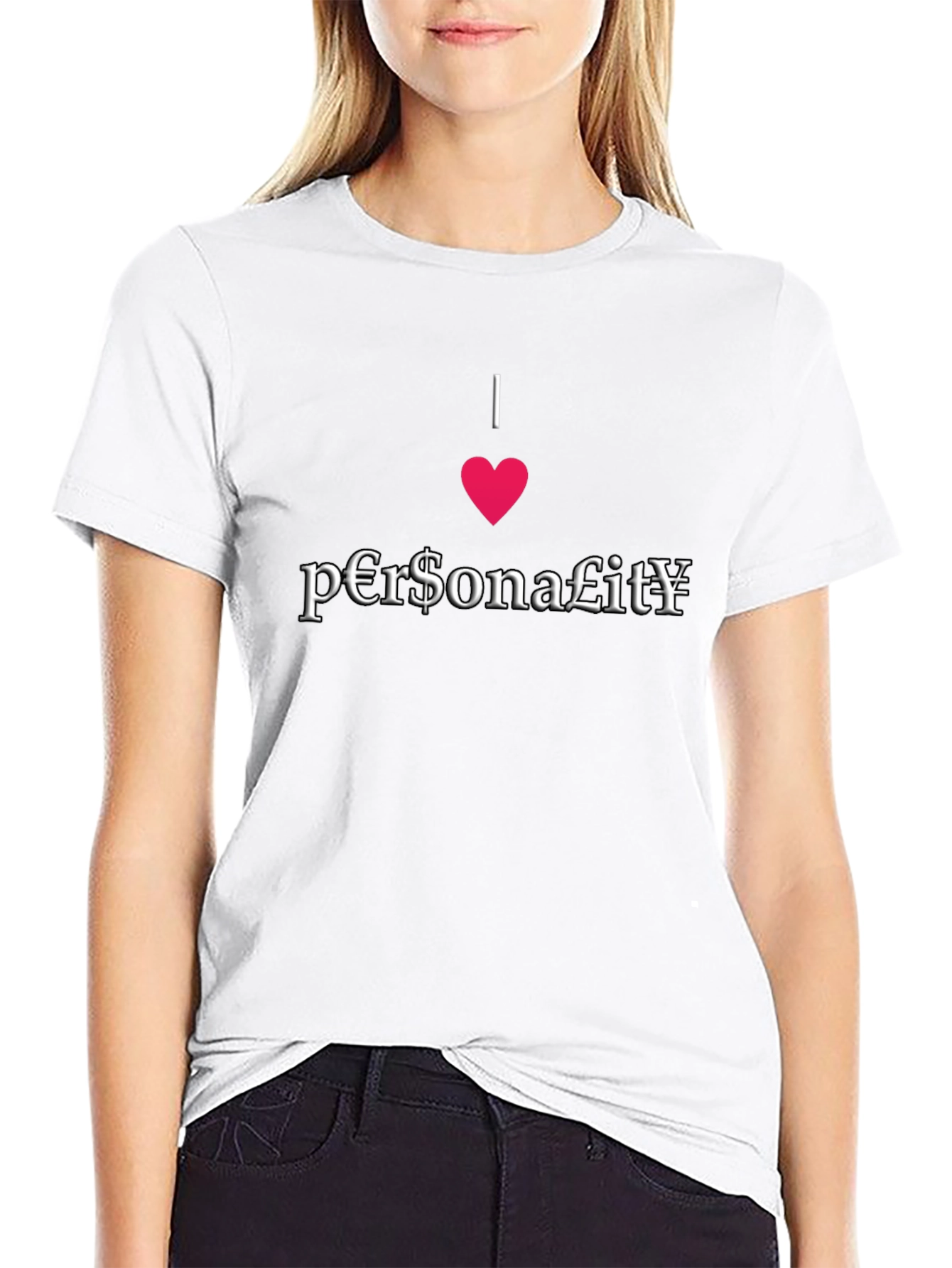 I Heart Personality Black T-Shirt