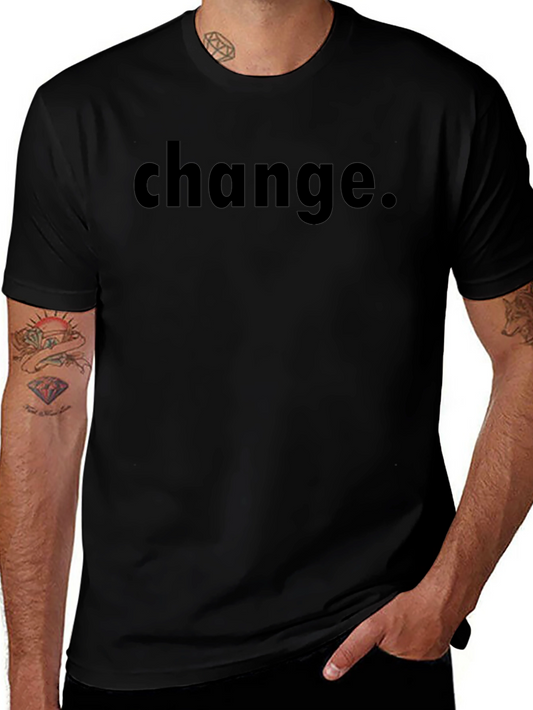 Change Graphic T-Shirt - Black Crew Neck Tee