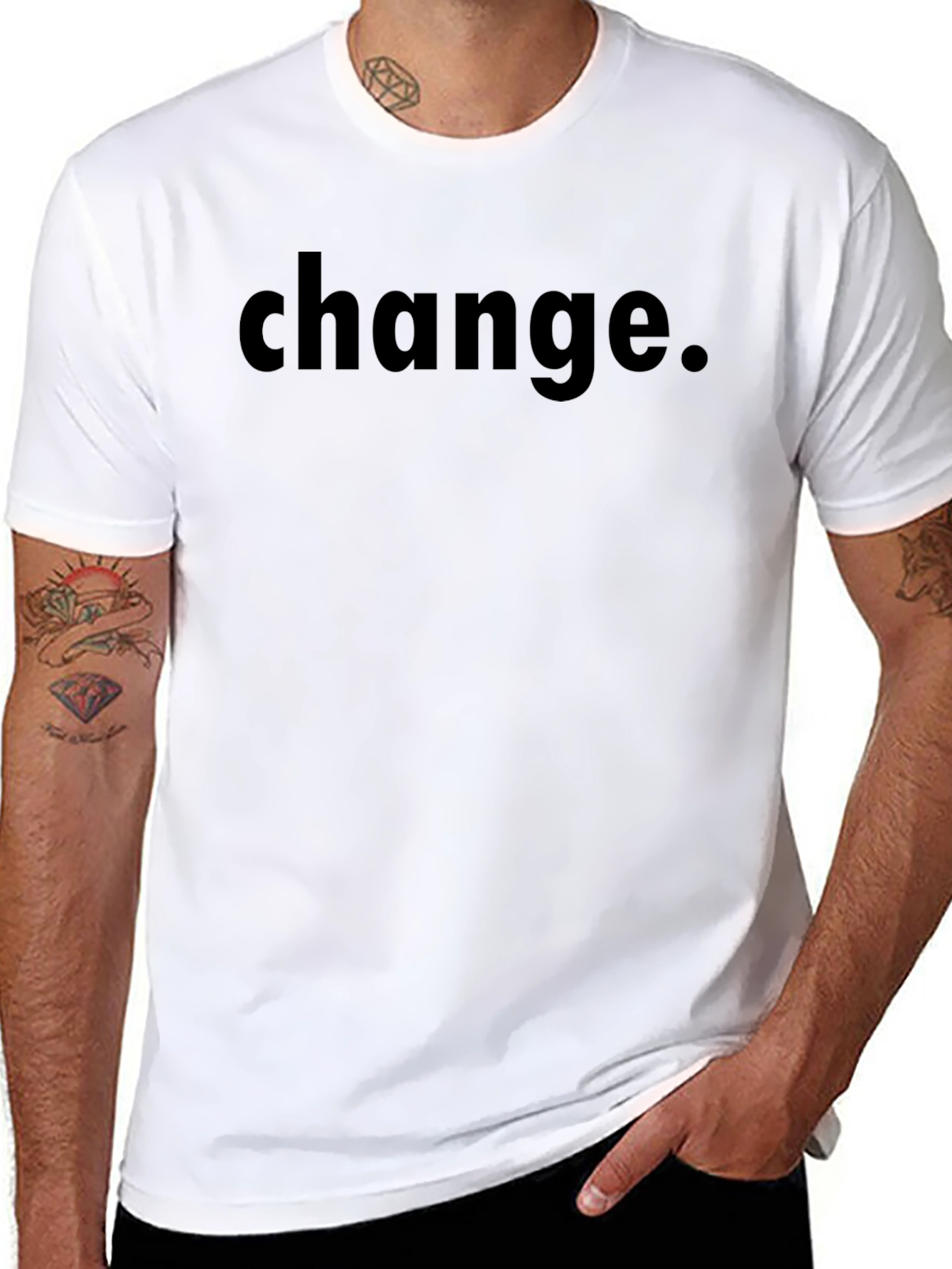 Change Graphic T-Shirt - Black Crew Neck Tee