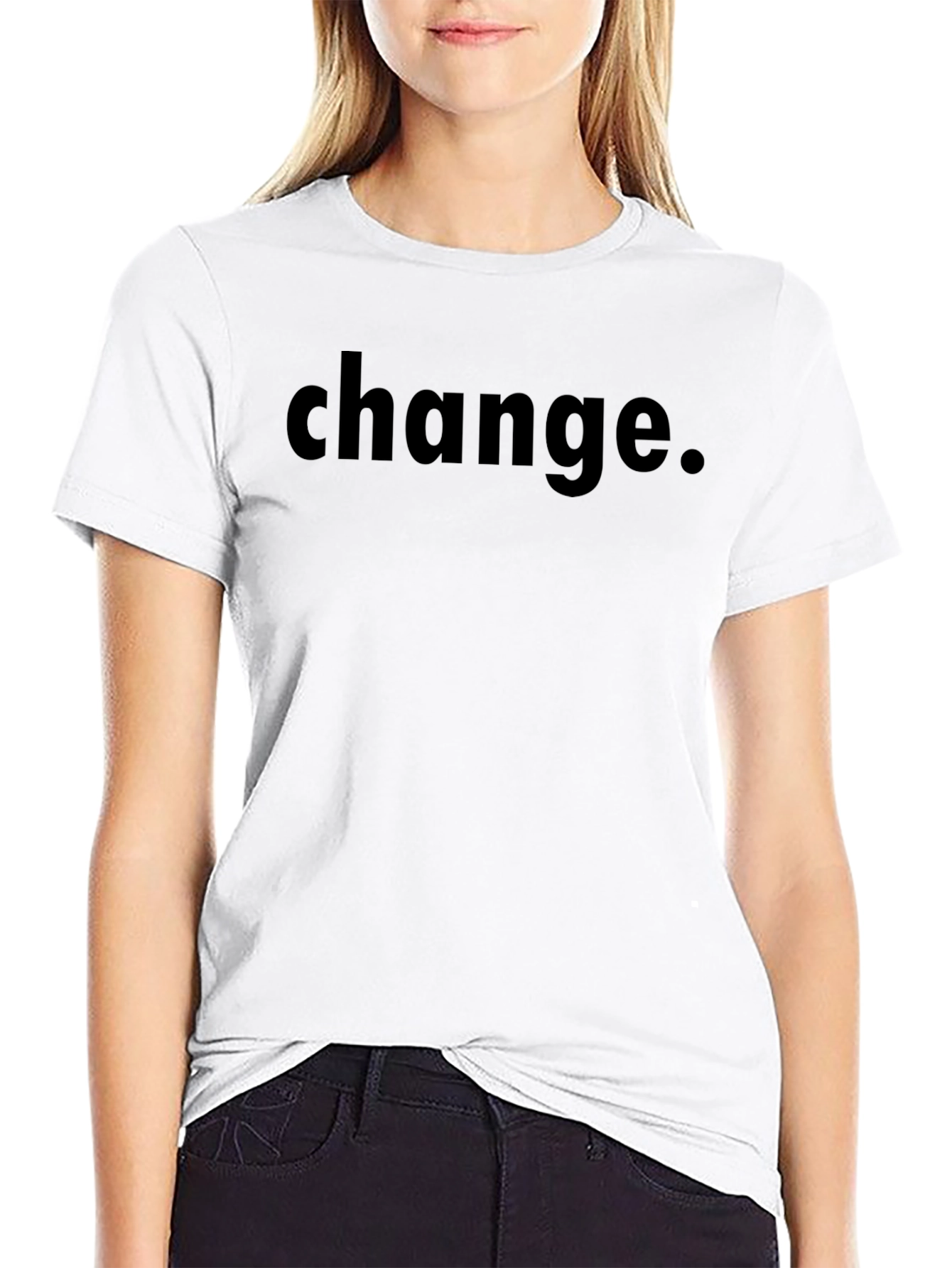 Change Graphic T-Shirt - Black Crew Neck Tee