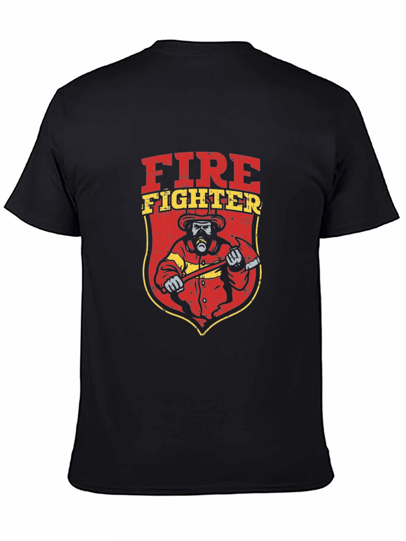 Firefighter Graphic Tee - Black Cotton T-Shirt