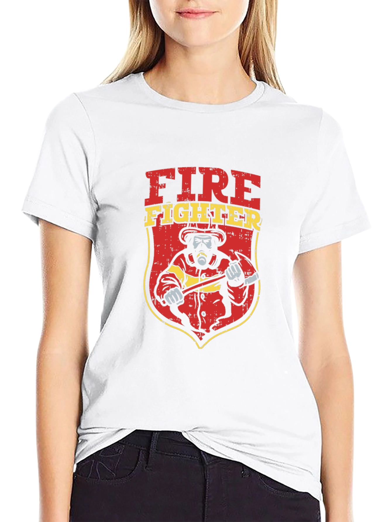 Firefighter Graphic Tee - Black Cotton T-Shirt