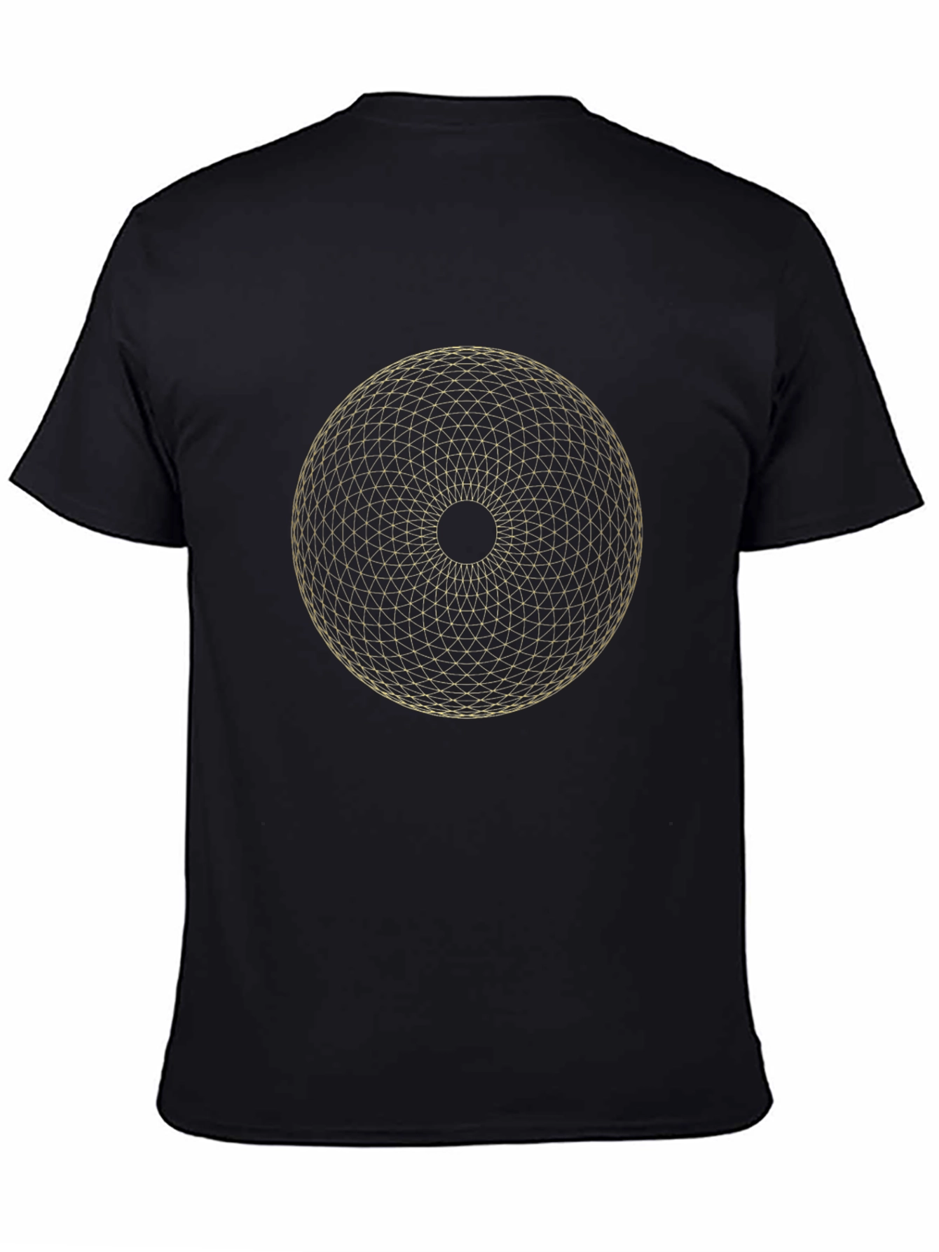 Geometric Orb Graphic Tee - Black Cotton T-Shirt
