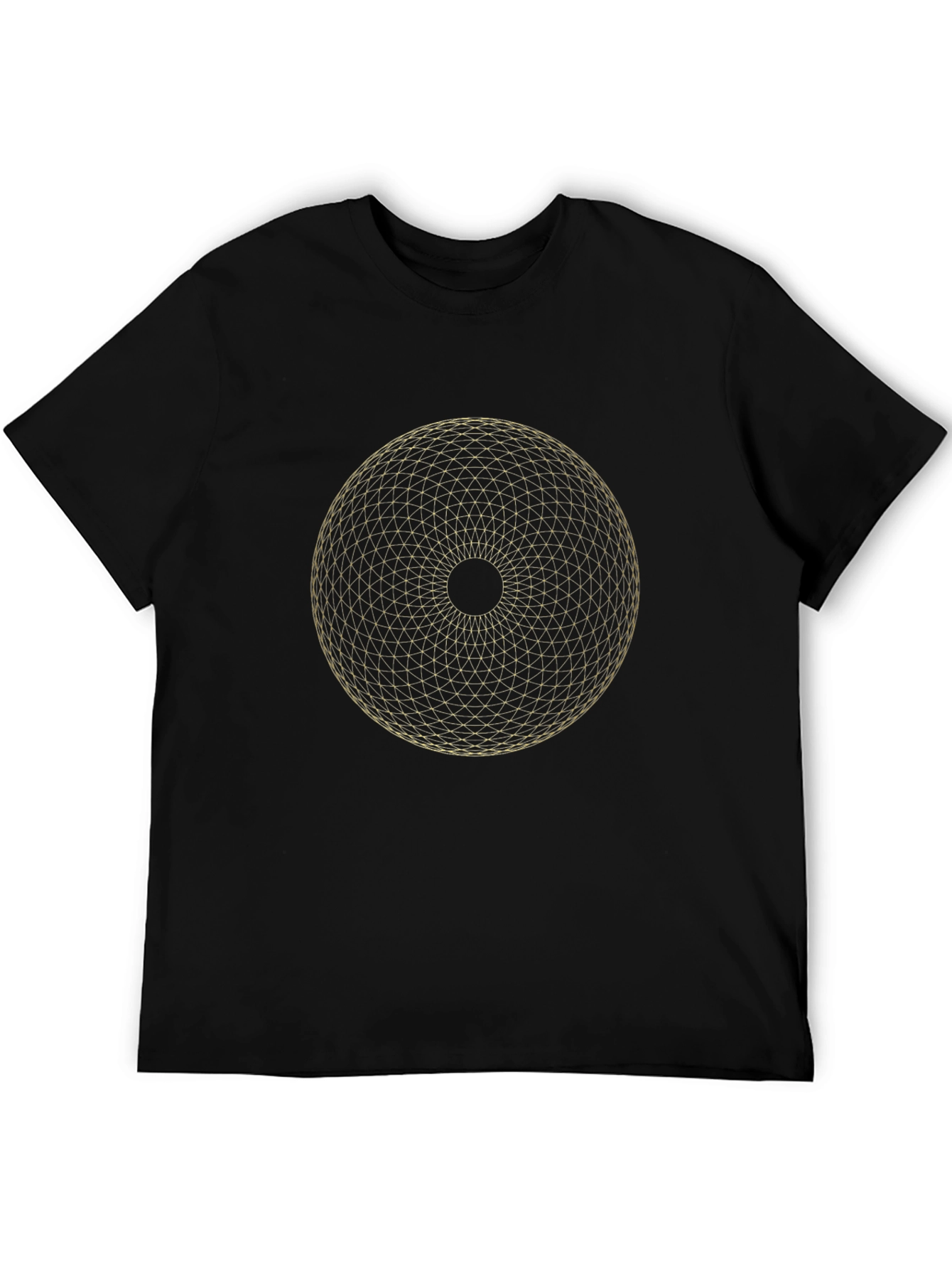 Geometric Orb Graphic Tee - Black Cotton T-Shirt