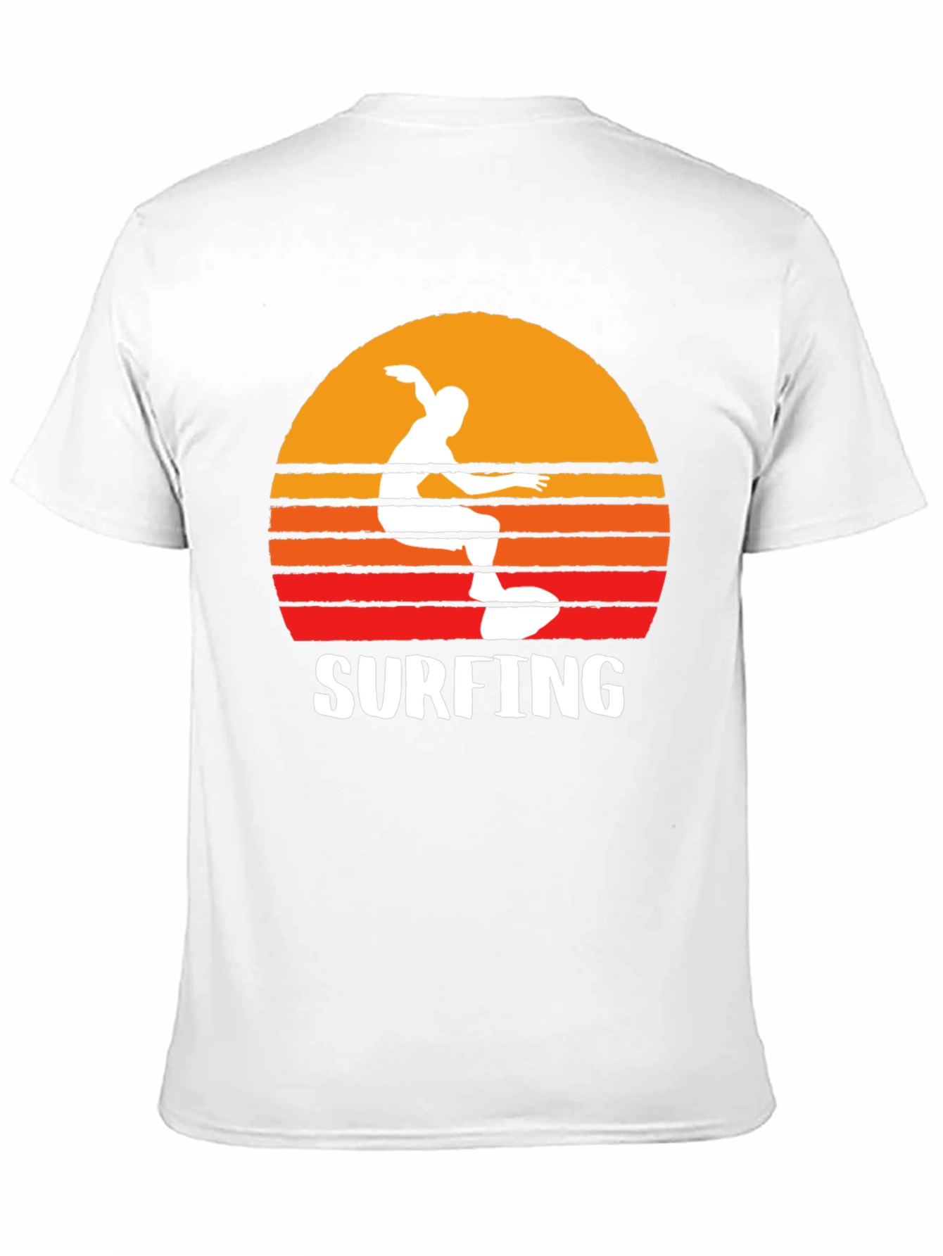 Surfing Sunset Graphic Tee - Black Cotton T-Shirt