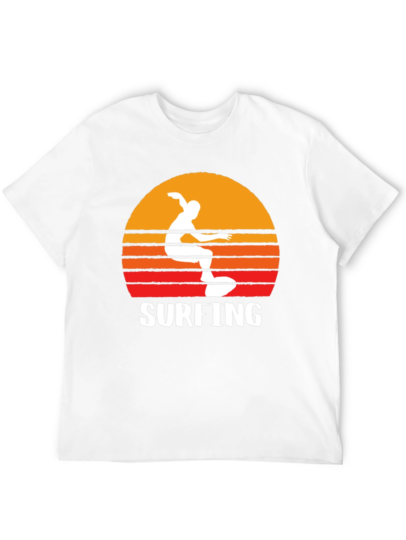 Surfing Sunset Graphic Tee - Black Cotton T-Shirt
