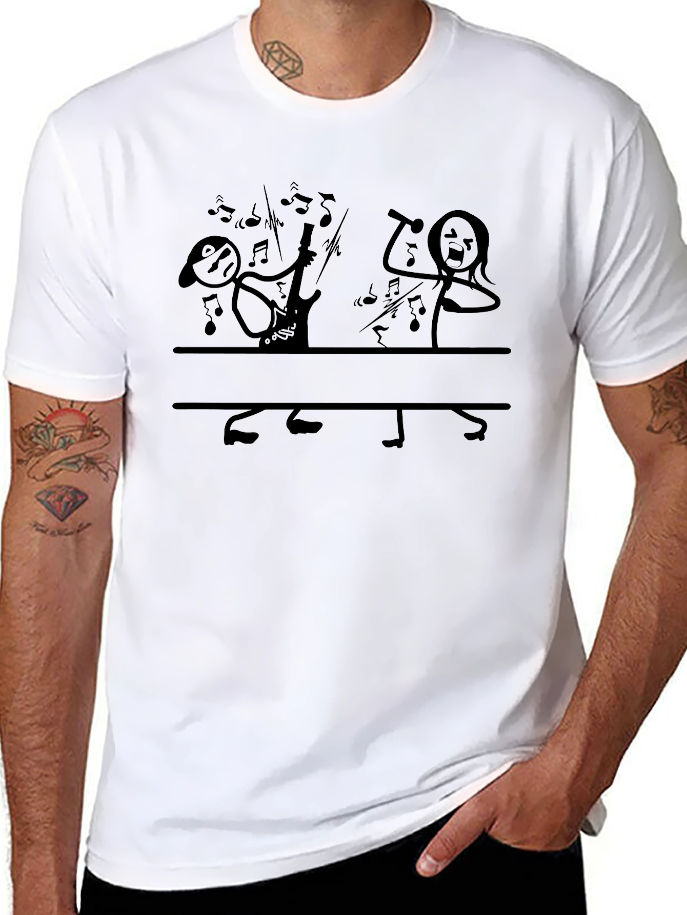 Stick Figure Band Graphic T-Shirt