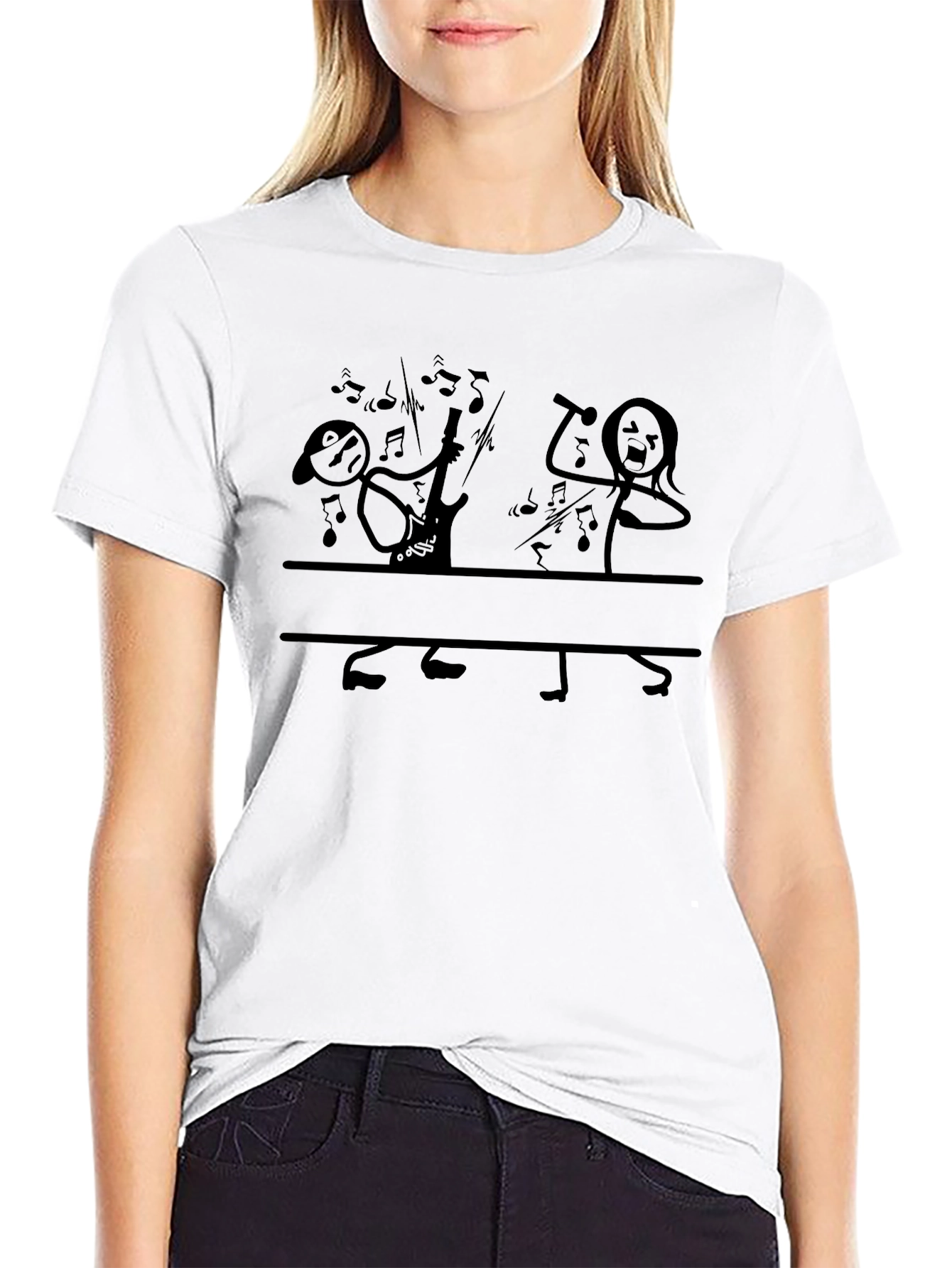 Stick Figure Band Graphic T-Shirt