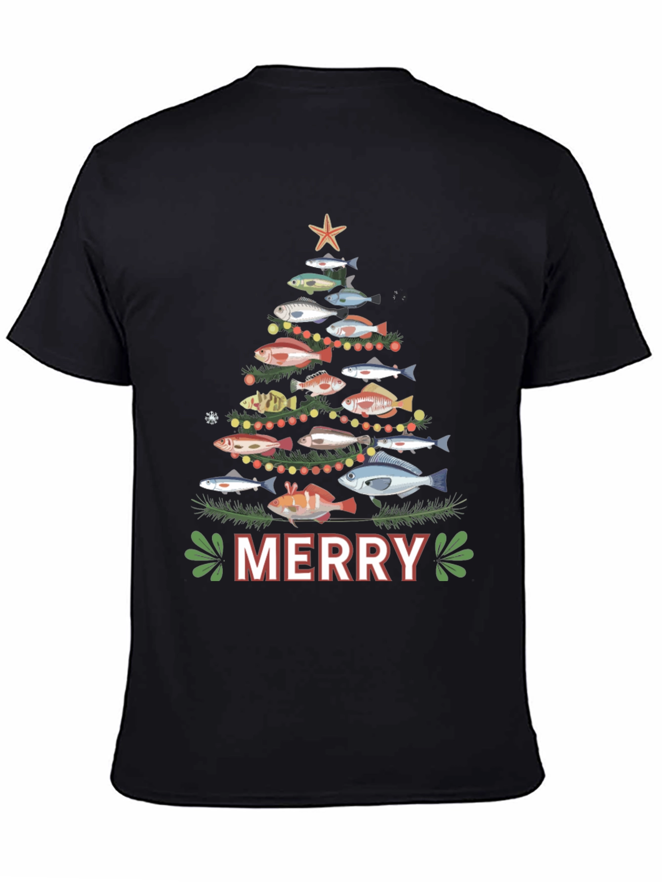 Festive Fishing Christmas Tree T-Shirt