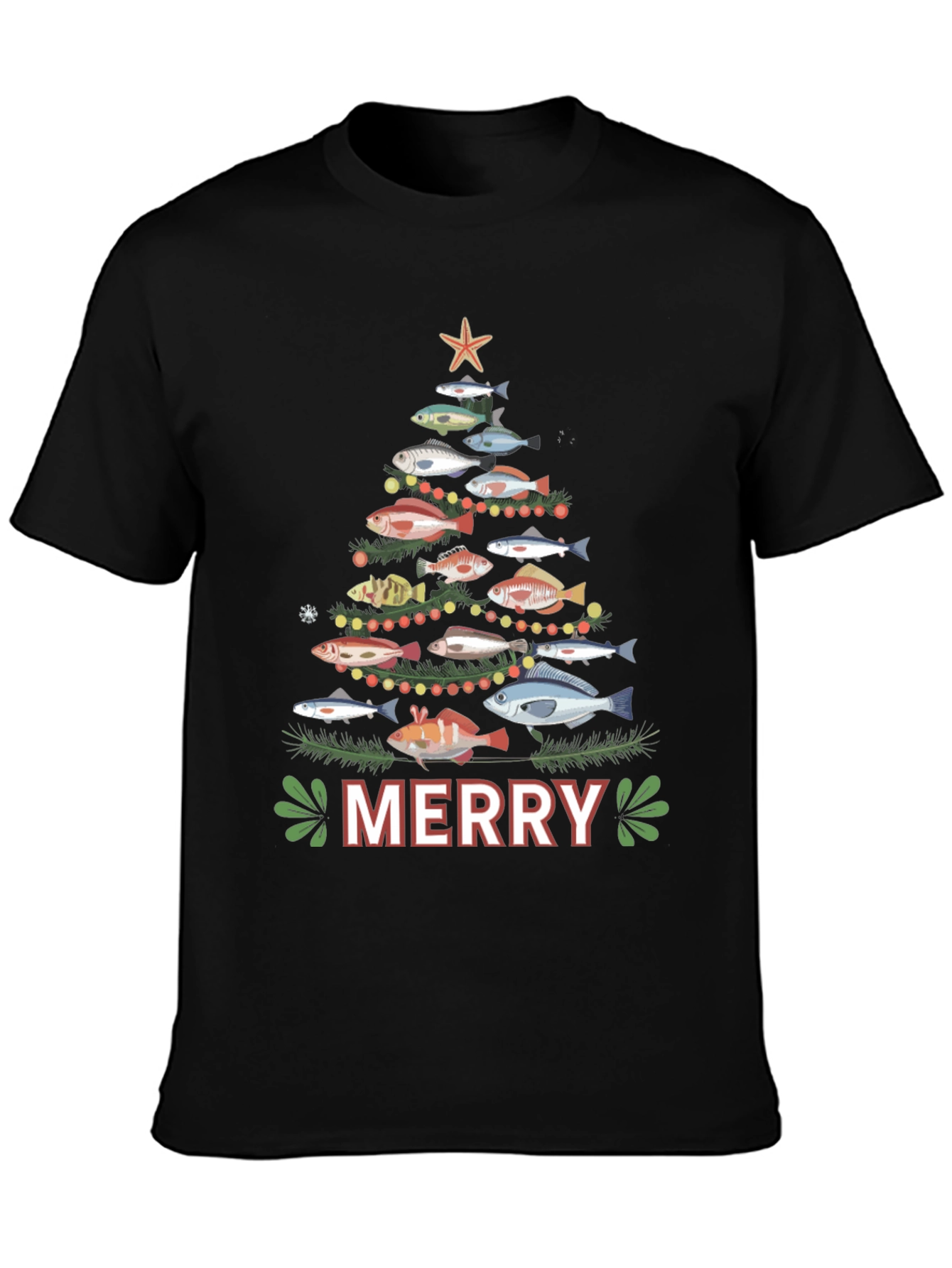 Festive Fishing Christmas Tree T-Shirt
