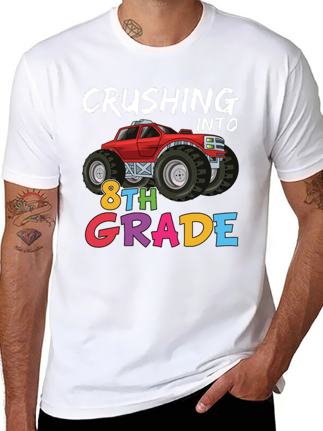 Crushing Into 8th Grade Monster Truck T-Shirt
