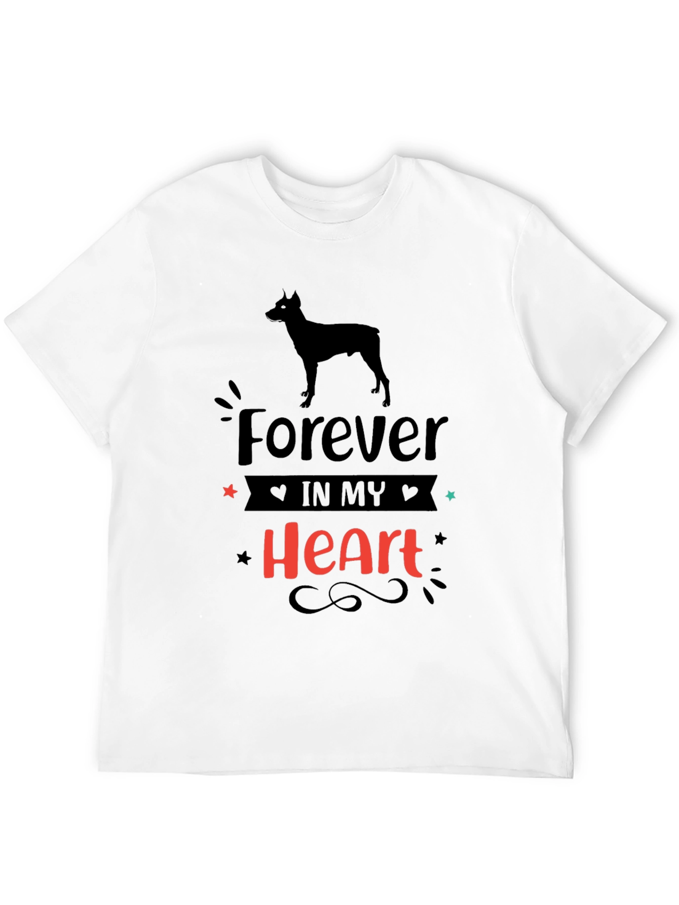 Dog Lover Forever in My Heart Black T-Shirt