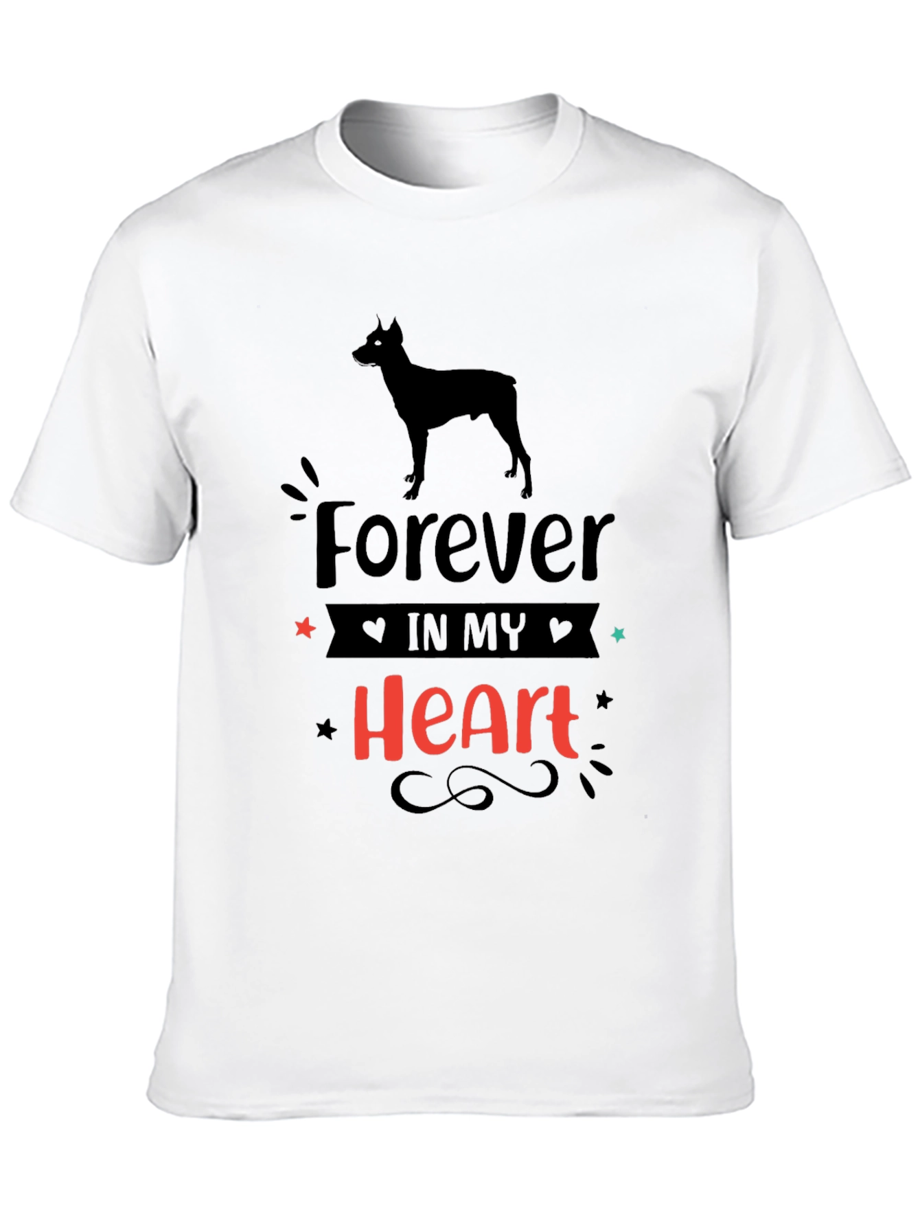Dog Lover Forever in My Heart Black T-Shirt
