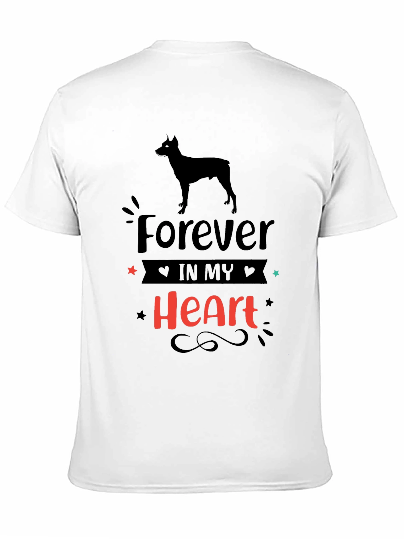 Dog Lover Forever in My Heart Black T-Shirt
