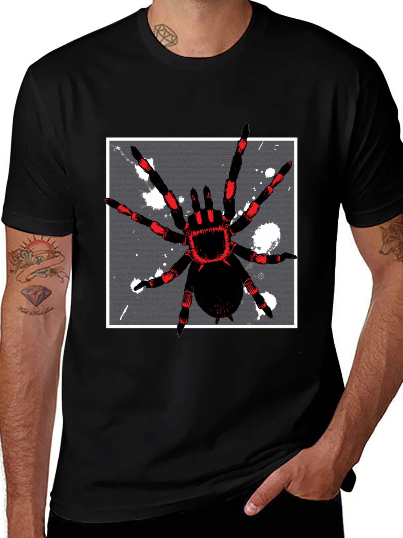 Spider Graphic Tee - Mens Black T-Shirt