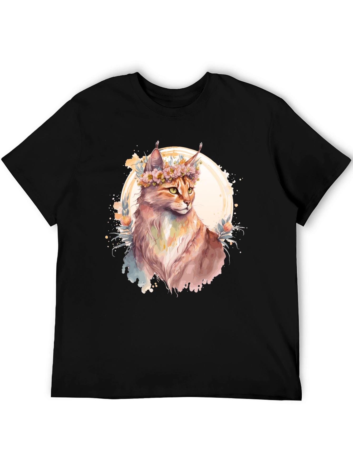 Floral Crown Cat Graphic Tee