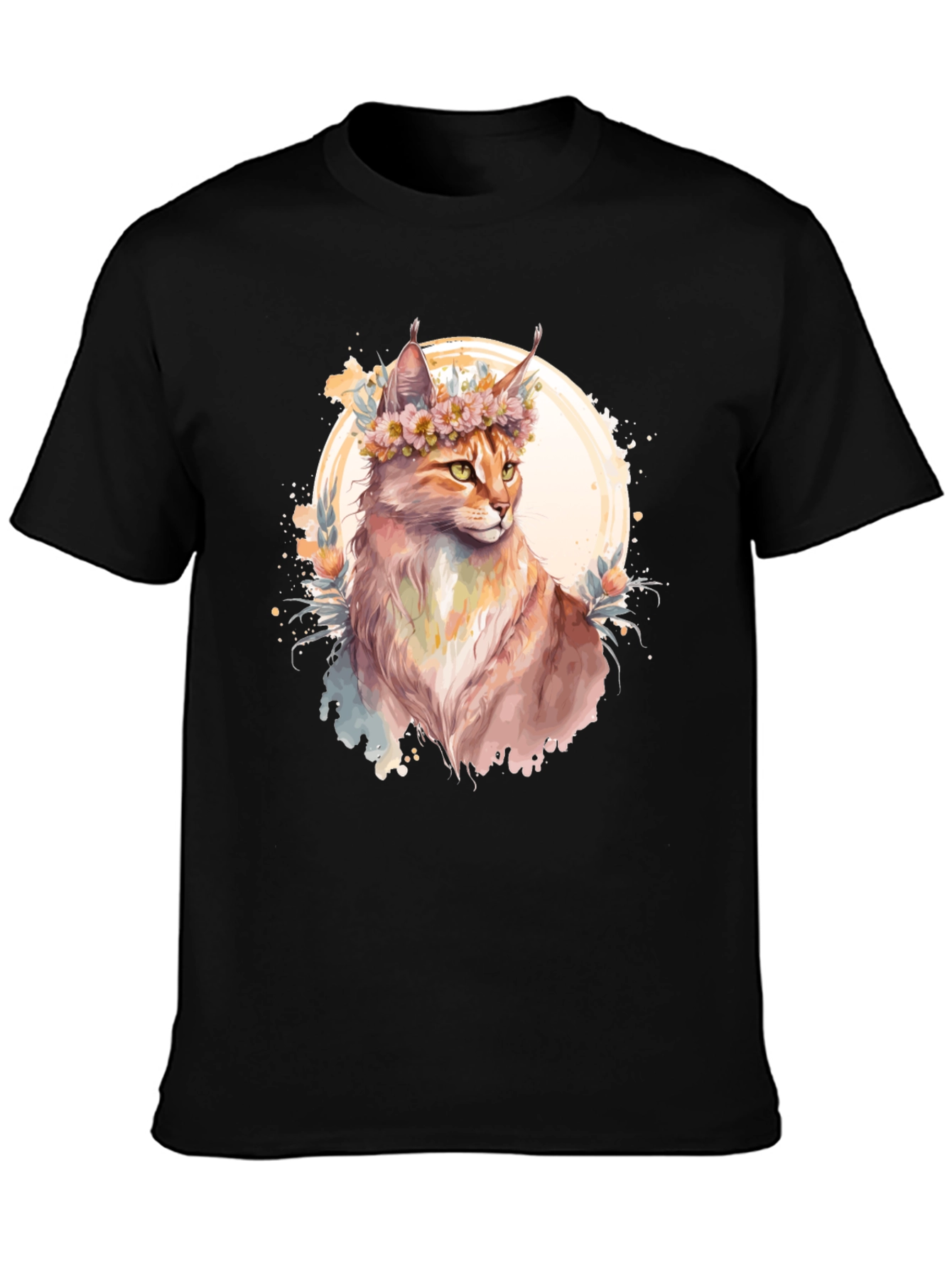 Floral Crown Cat Graphic Tee