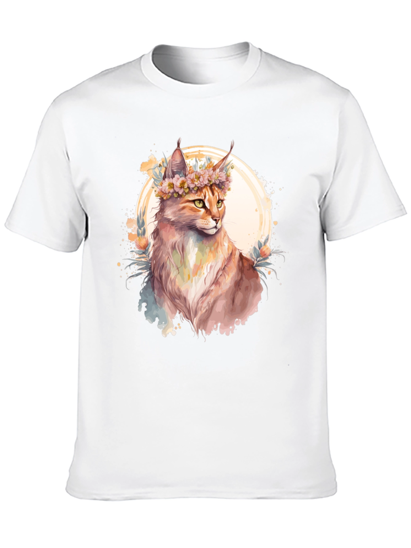 Floral Crown Cat Graphic Tee