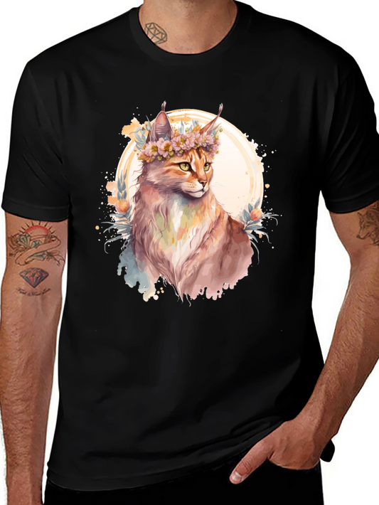 Floral Crown Cat Graphic Tee