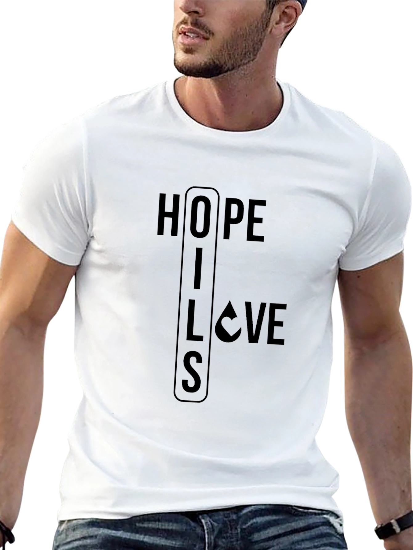 Hope Lies Love - Mens Black Graphic T-Shirt