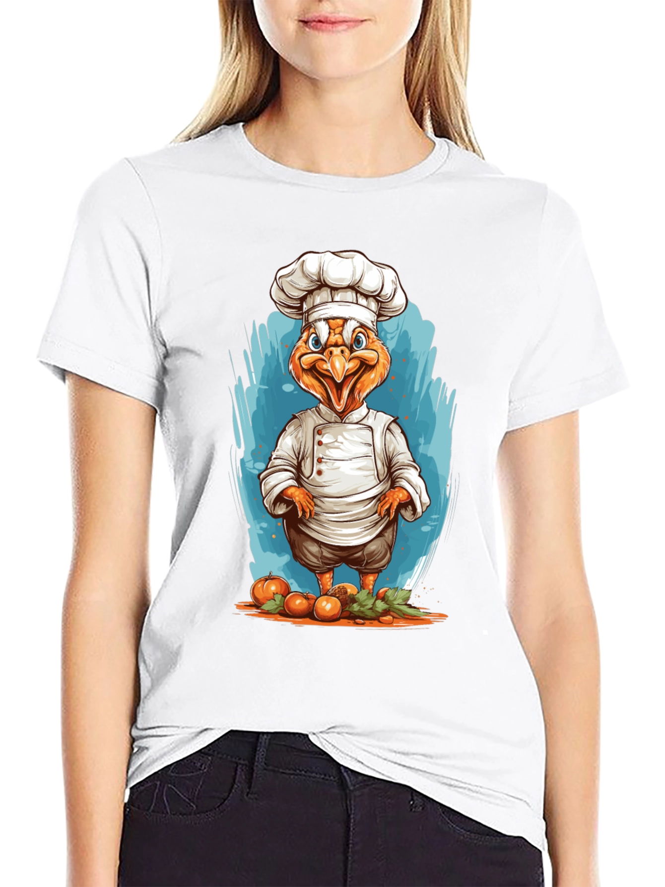 Chef Chicken Graphic T-Shirt - Funny Foodie Tee