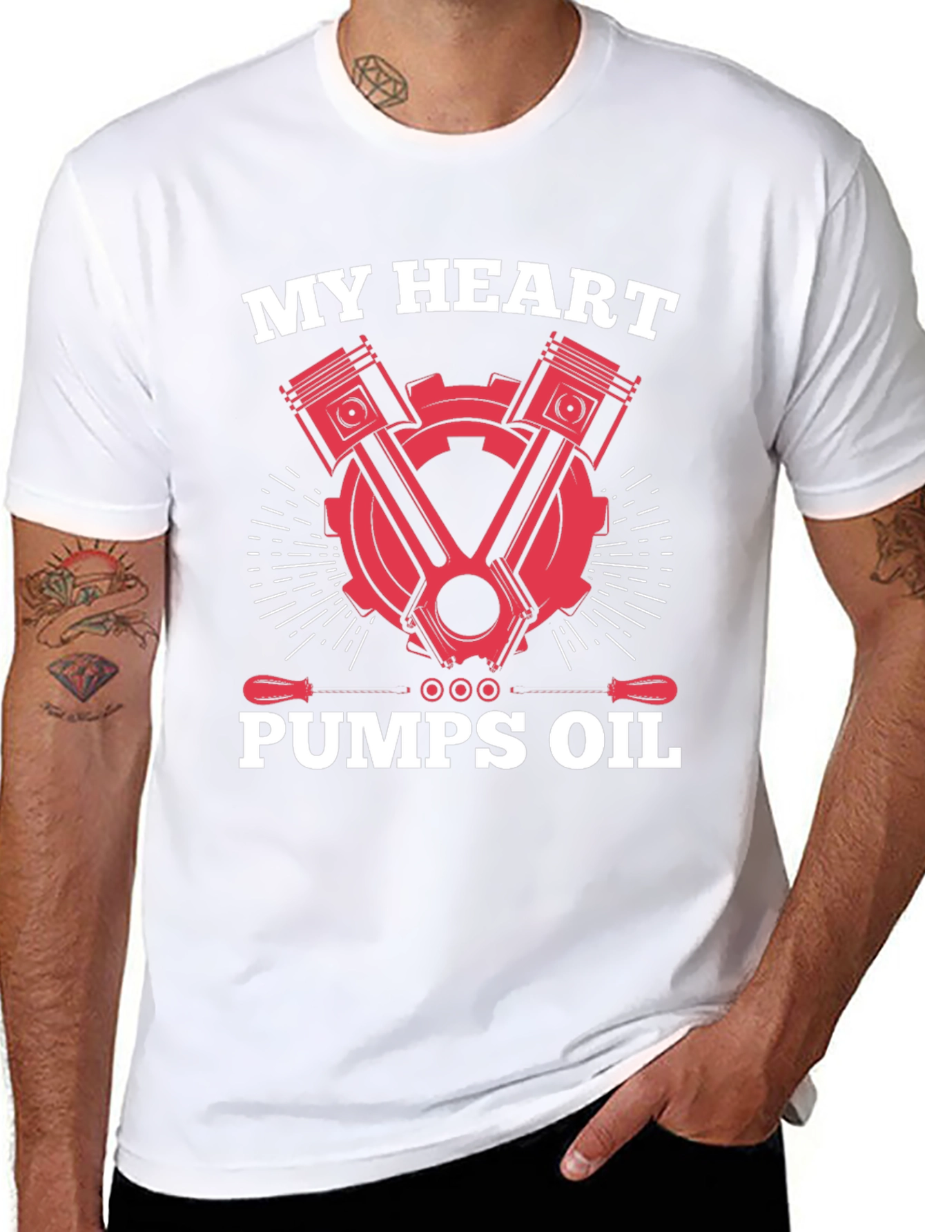My Heart Pumps Oil - Mechanic T-Shirt