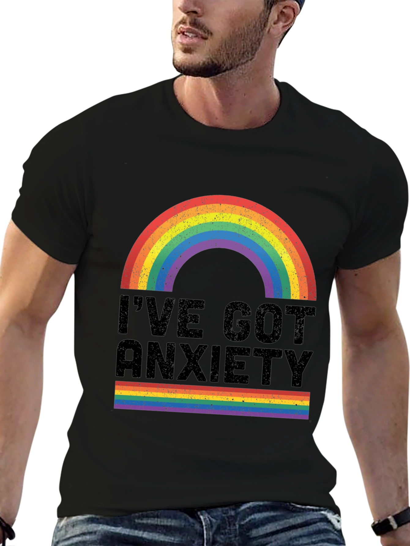 Anxiety Rainbow Graphic Tee