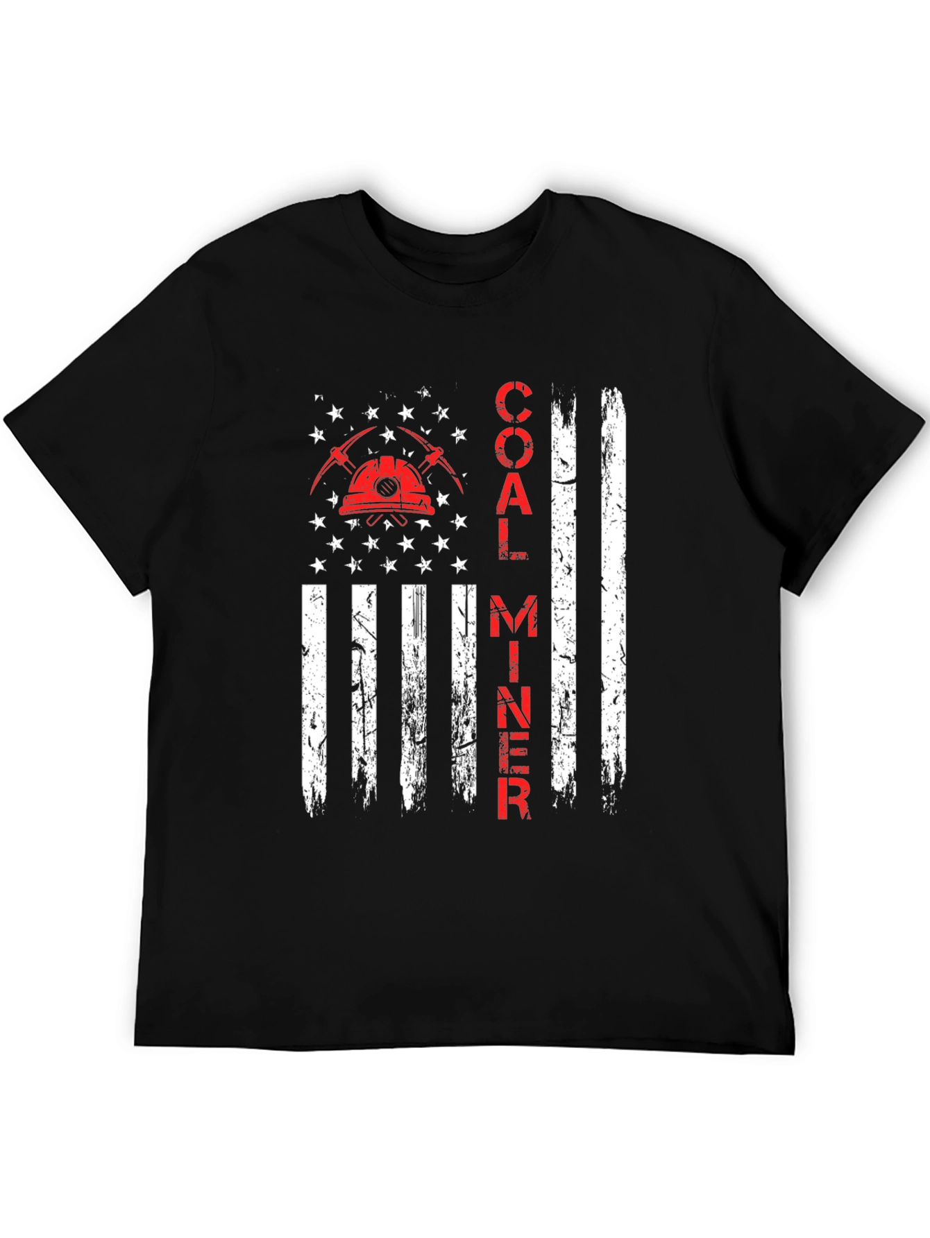 Coal Miner American Flag Graphic T-Shirt