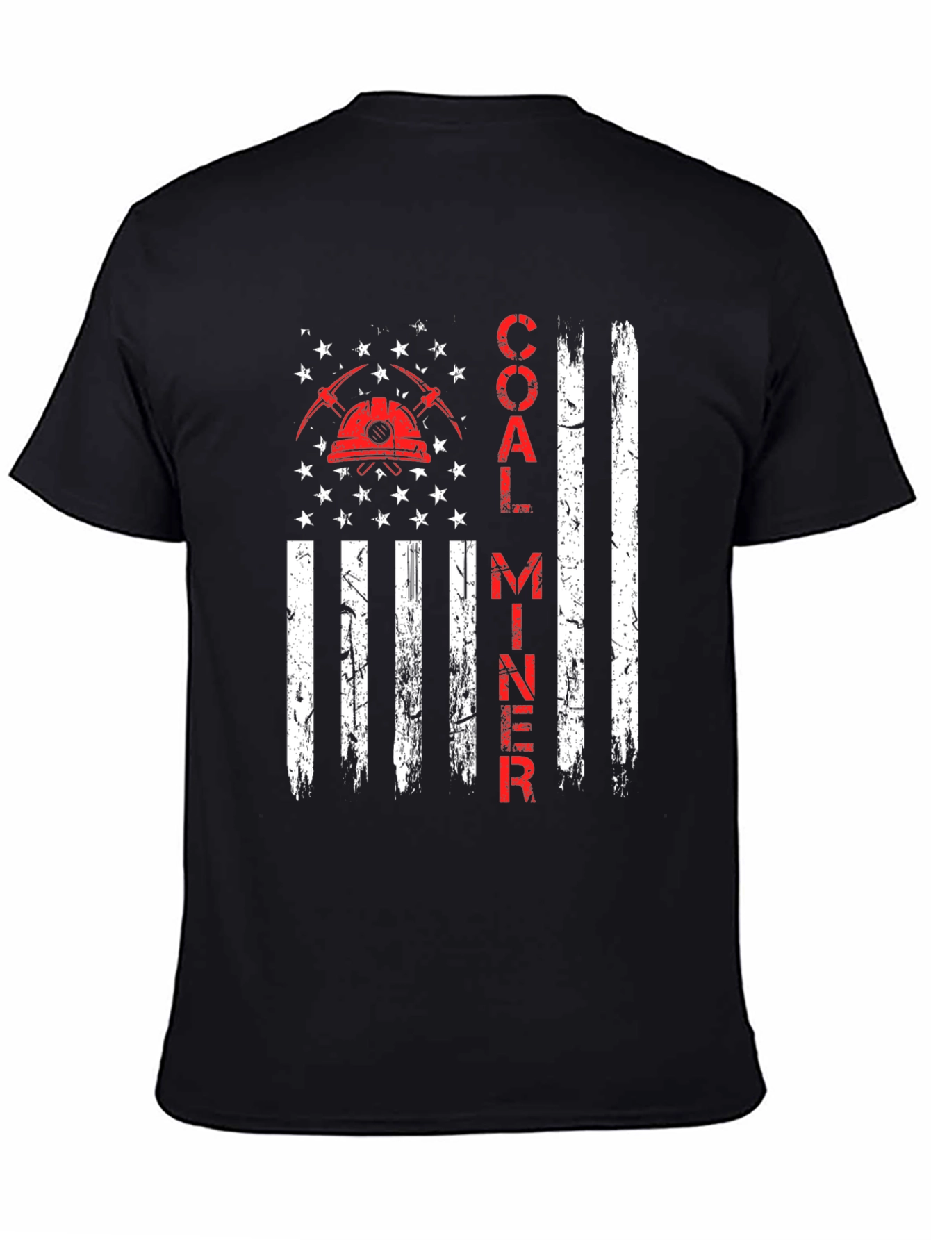 Coal Miner American Flag Graphic T-Shirt