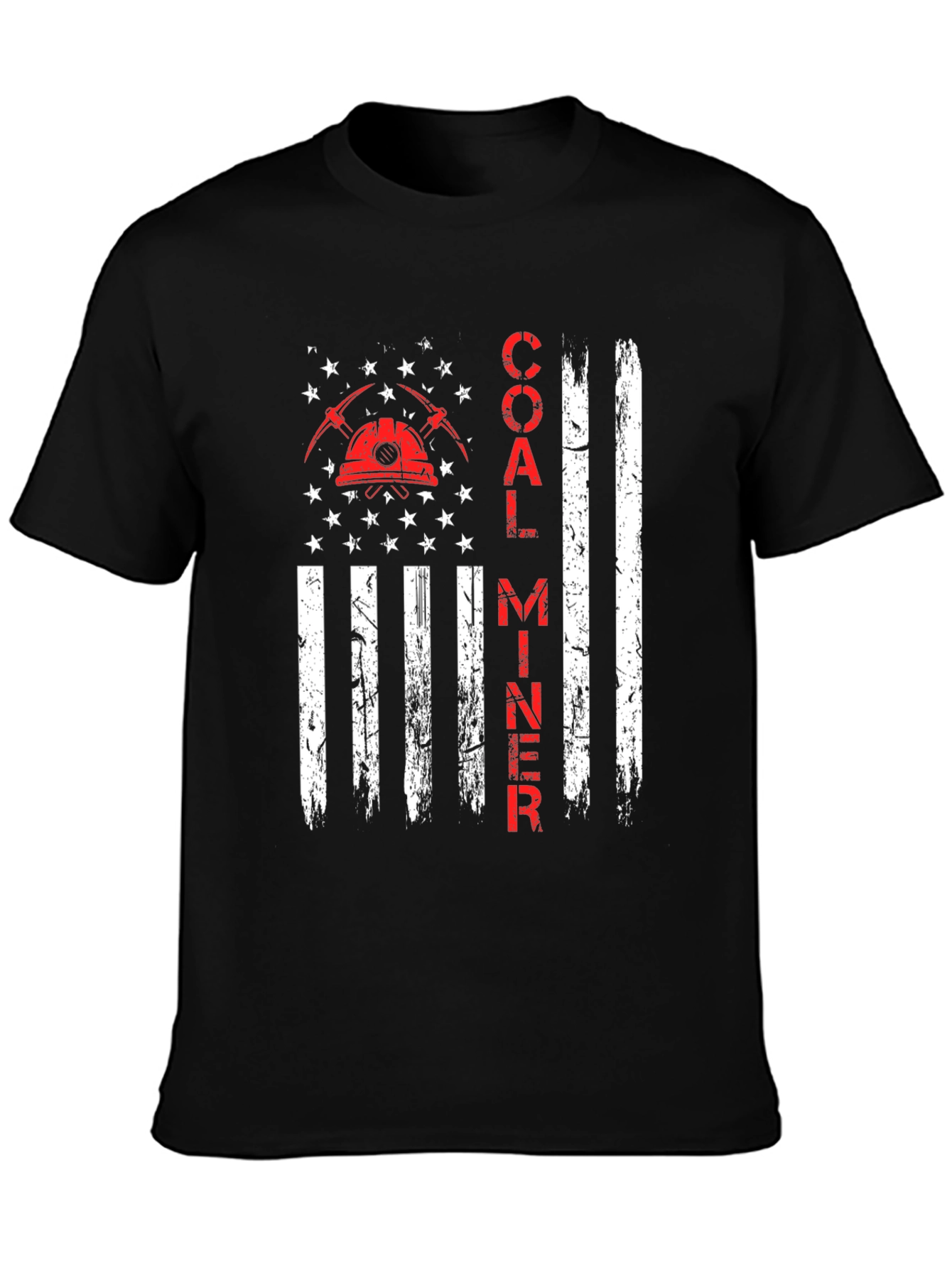 Coal Miner American Flag Graphic T-Shirt
