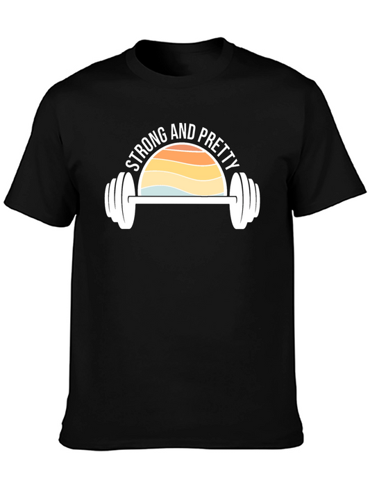 Strong & Pretty Graphic Tee - Fitness Motivation