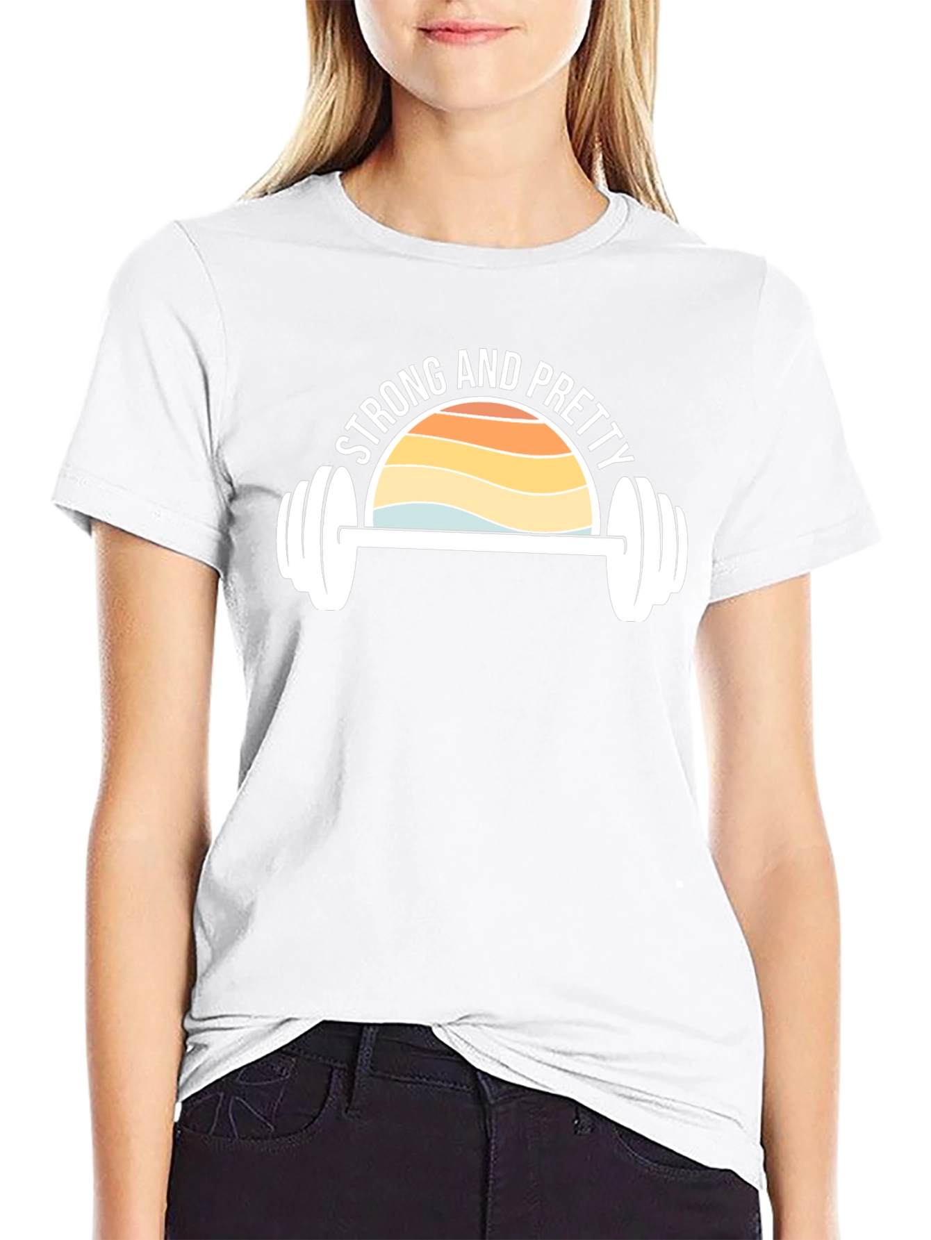 Strong & Pretty Graphic Tee - Fitness Motivation