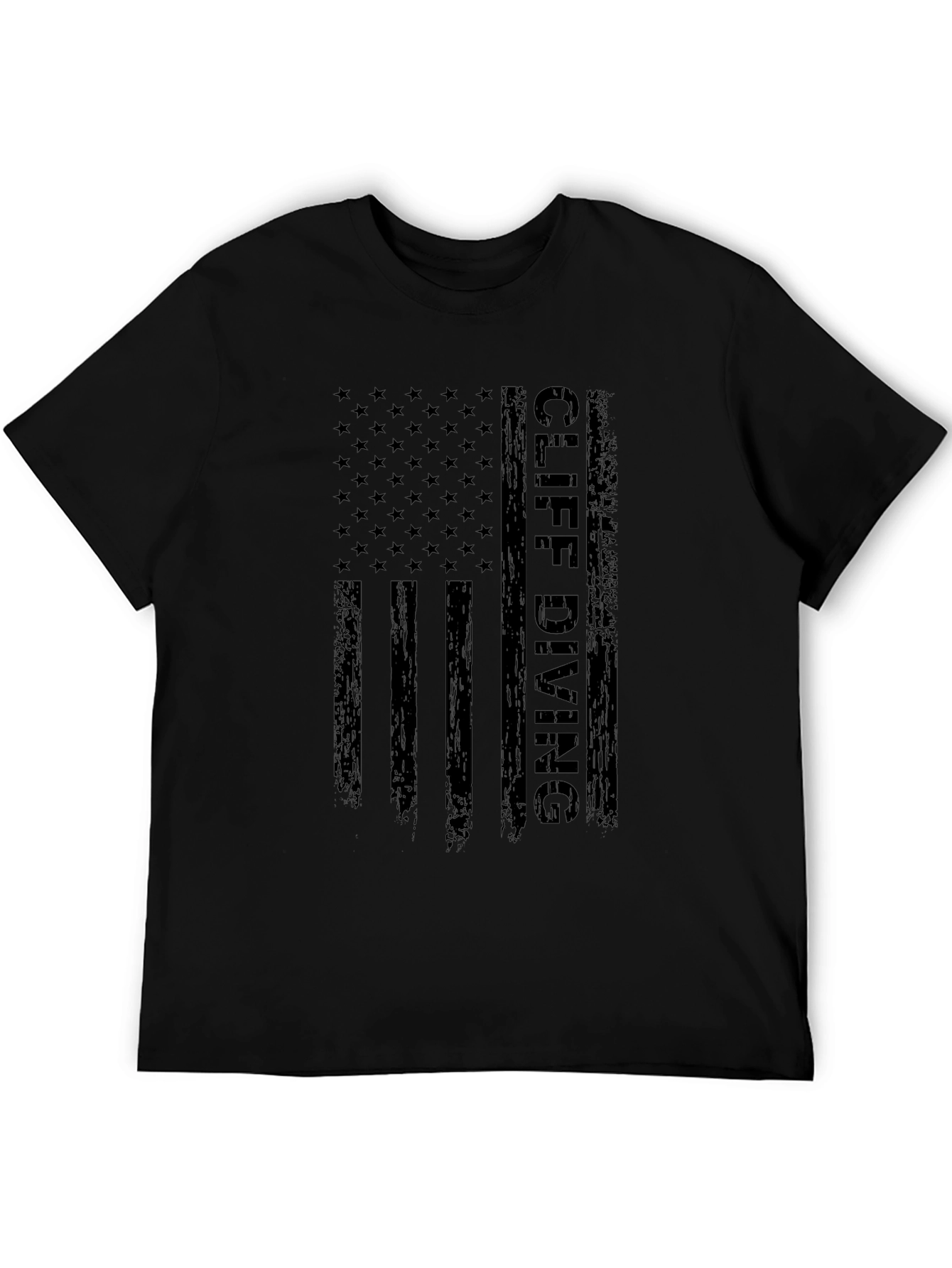 Cliff Diving USA Flag Graphic T-Shirt