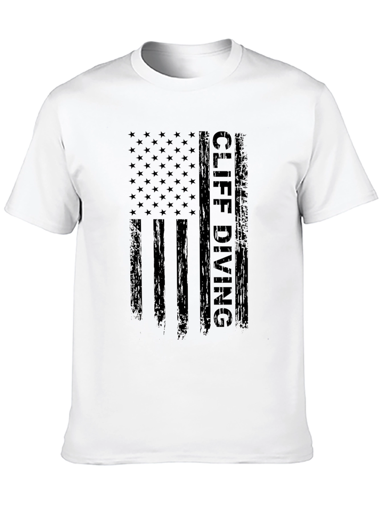 Cliff Diving USA Flag Graphic T-Shirt