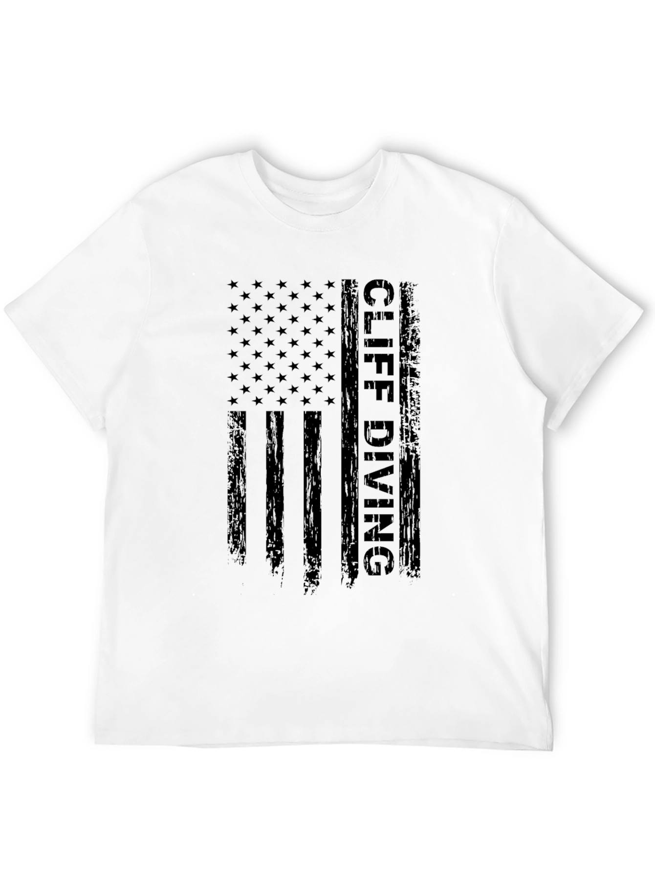Cliff Diving USA Flag Graphic T-Shirt