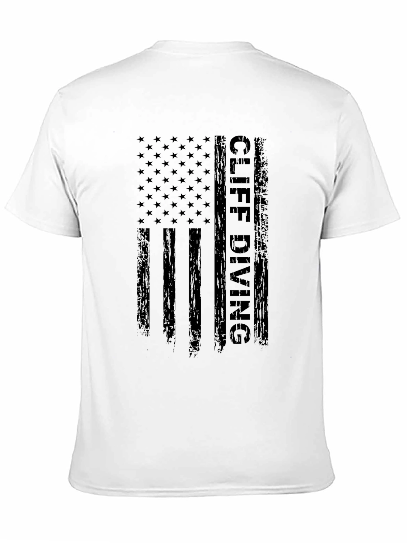 Cliff Diving USA Flag Graphic T-Shirt