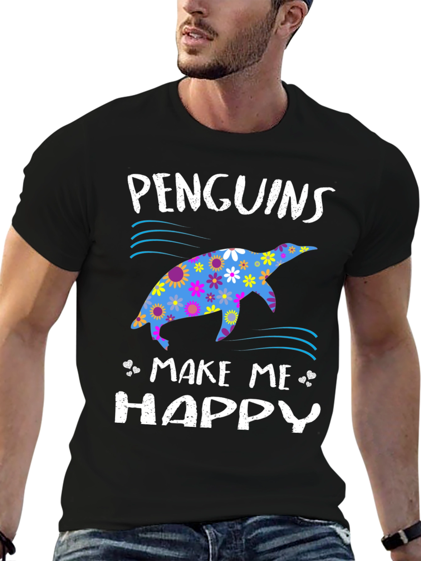 Penguins Make Me Happy Graphic T-Shirt
