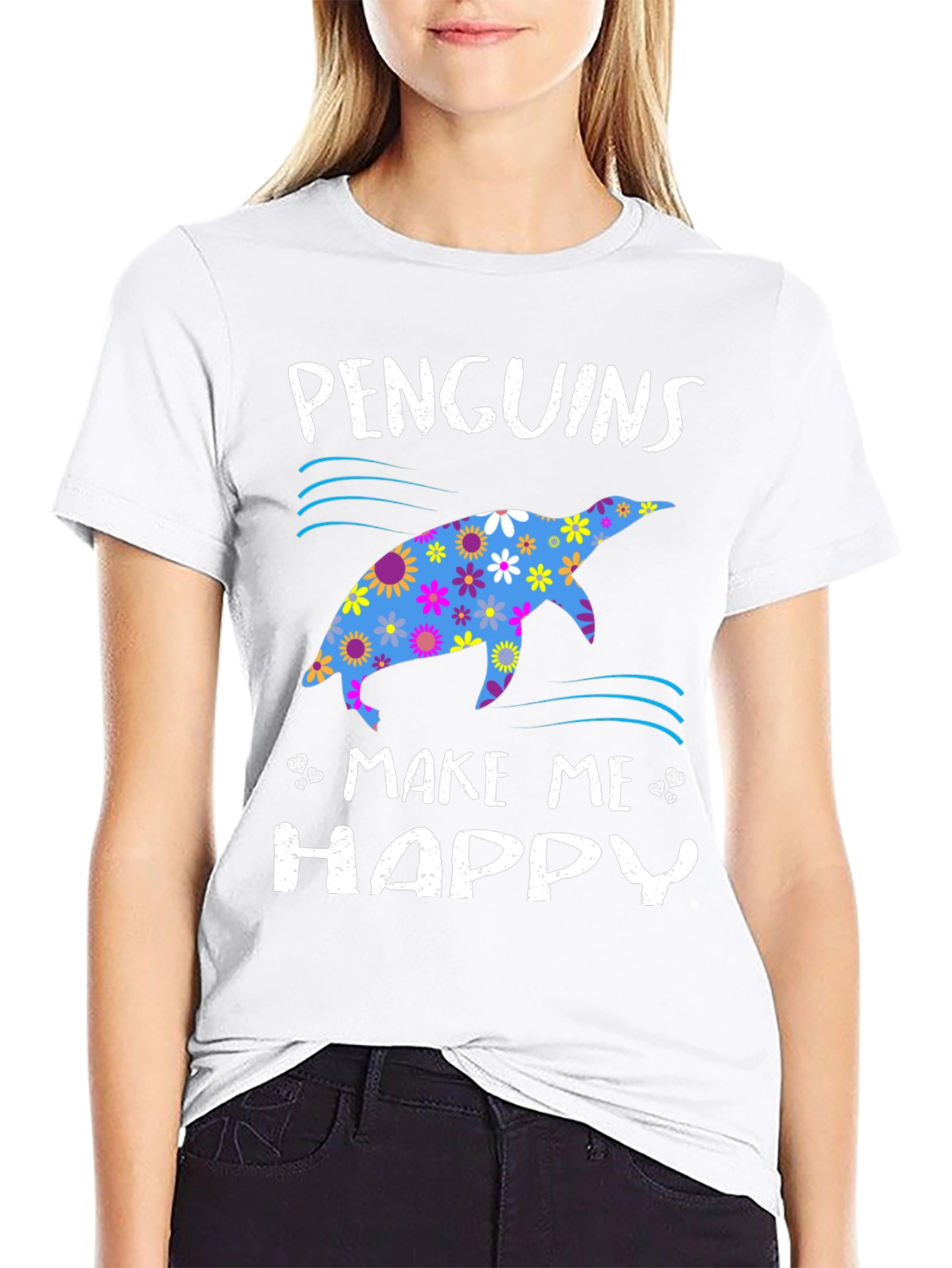 Penguins Make Me Happy Graphic T-Shirt