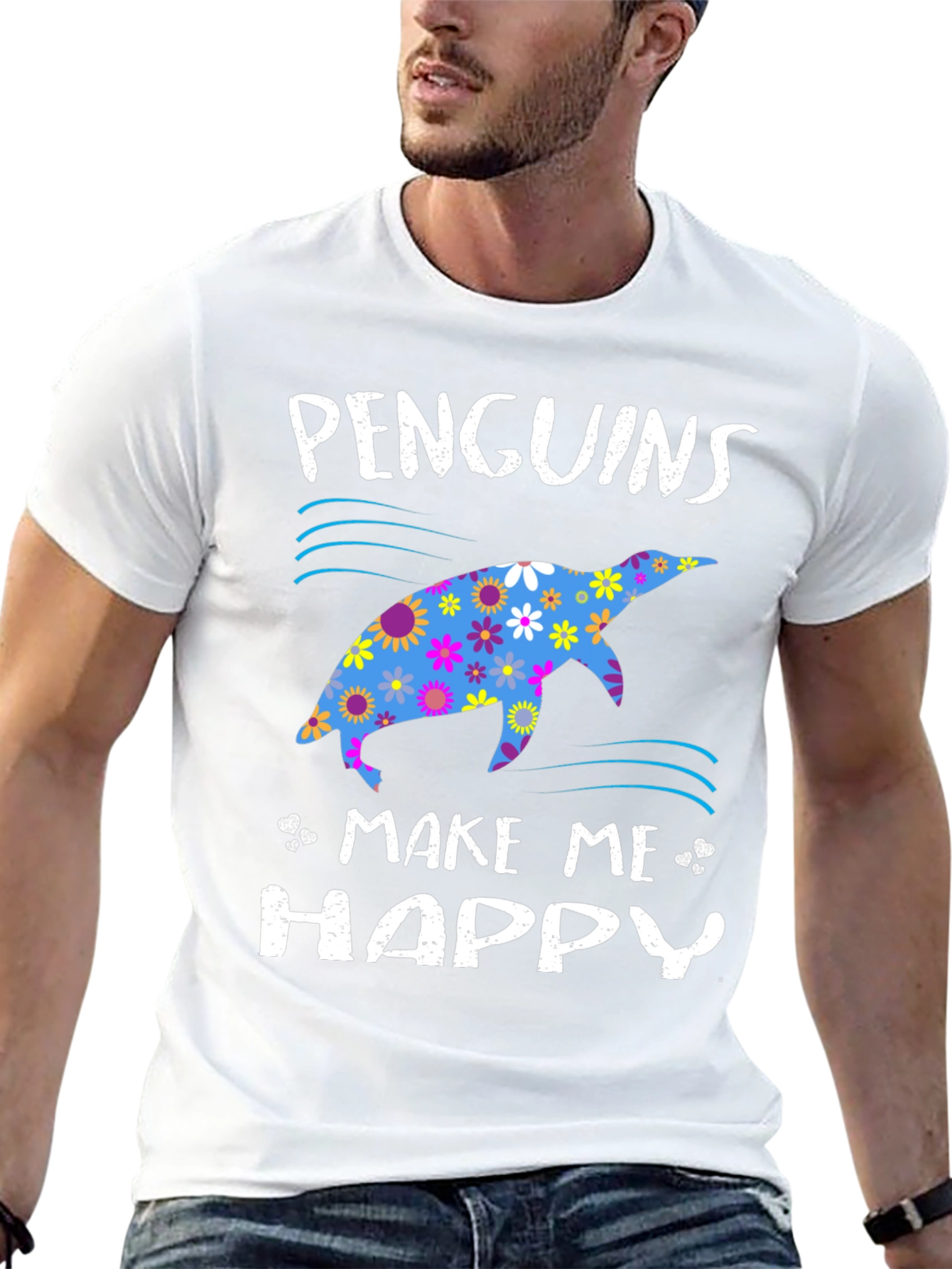 Penguins Make Me Happy Graphic T-Shirt