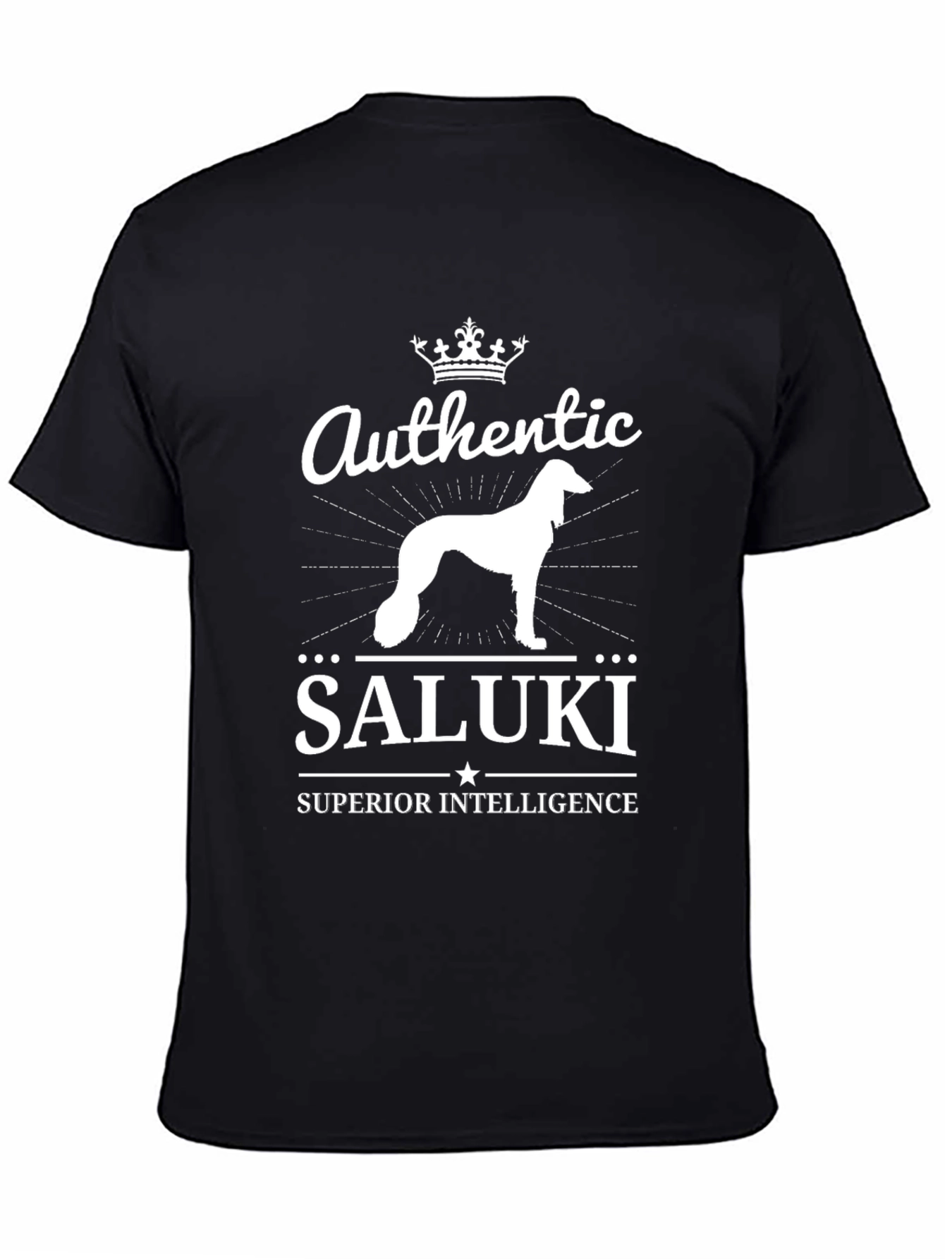 Authentic Saluki Dog T-Shirt Superior Intelligence Tee