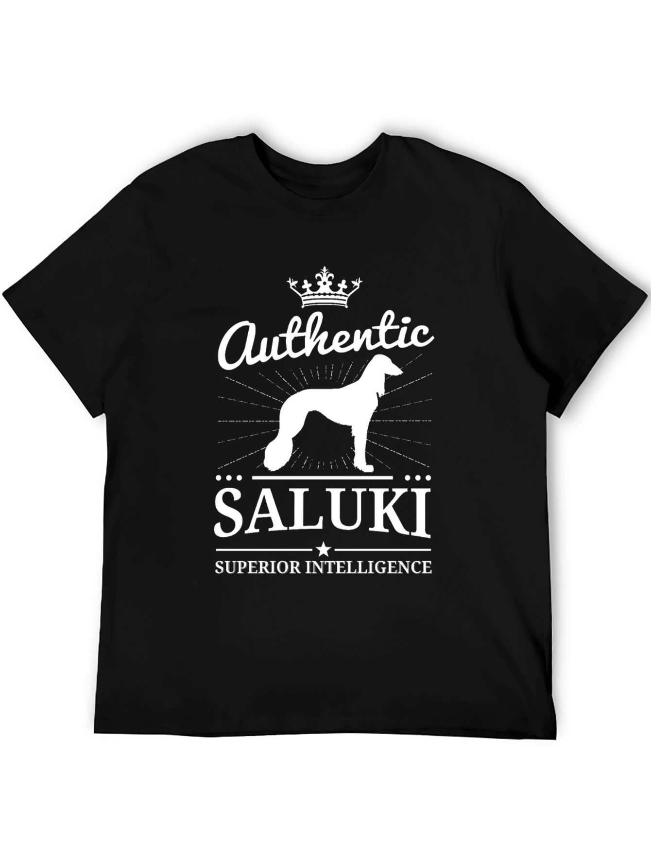 Authentic Saluki Dog T-Shirt Superior Intelligence Tee