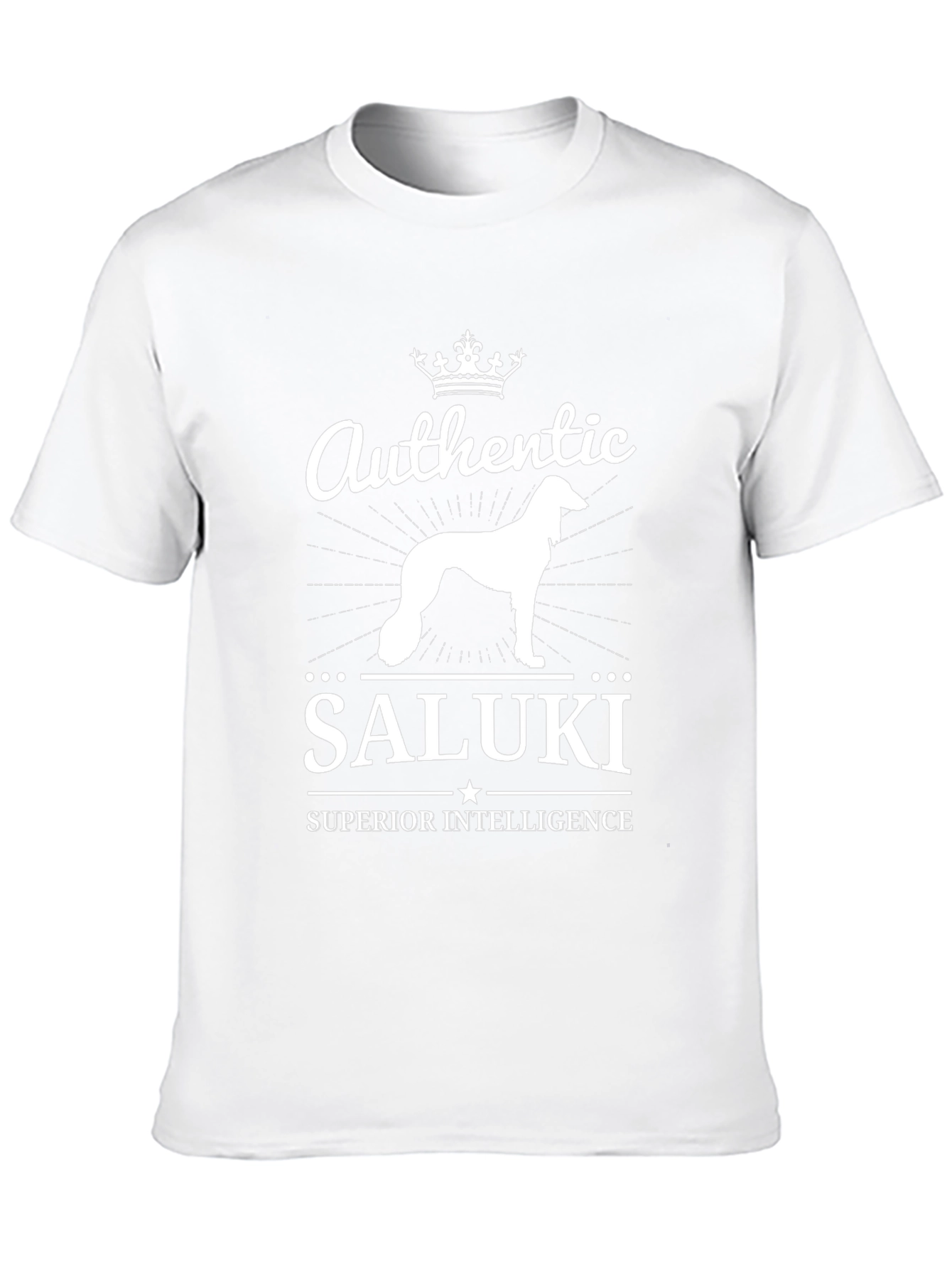 Authentic Saluki Dog T-Shirt Superior Intelligence Tee