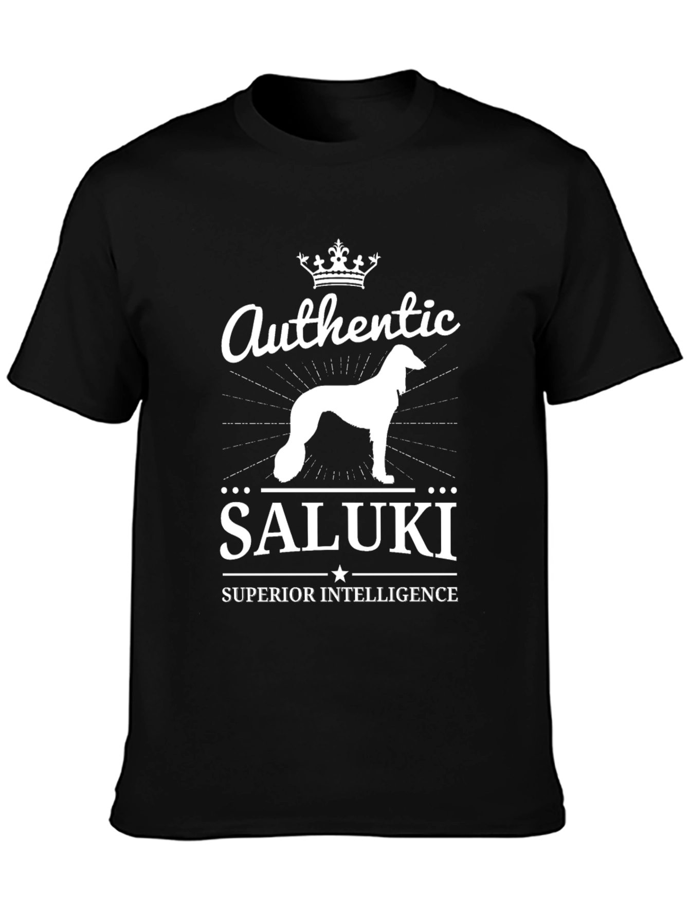Authentic Saluki Dog T-Shirt Superior Intelligence Tee