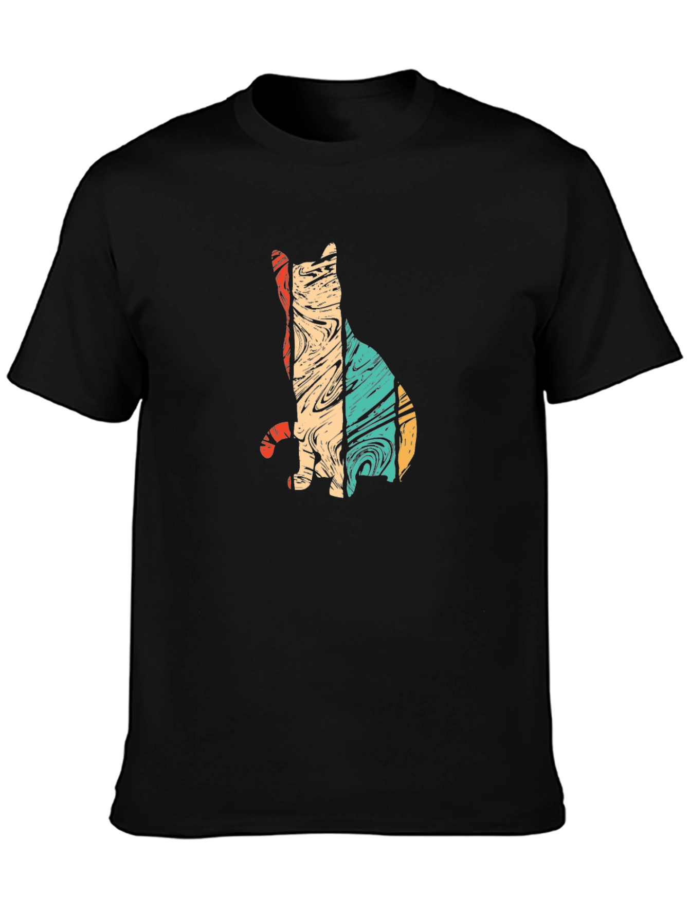 Retro Cat Silhouette Graphic Tee