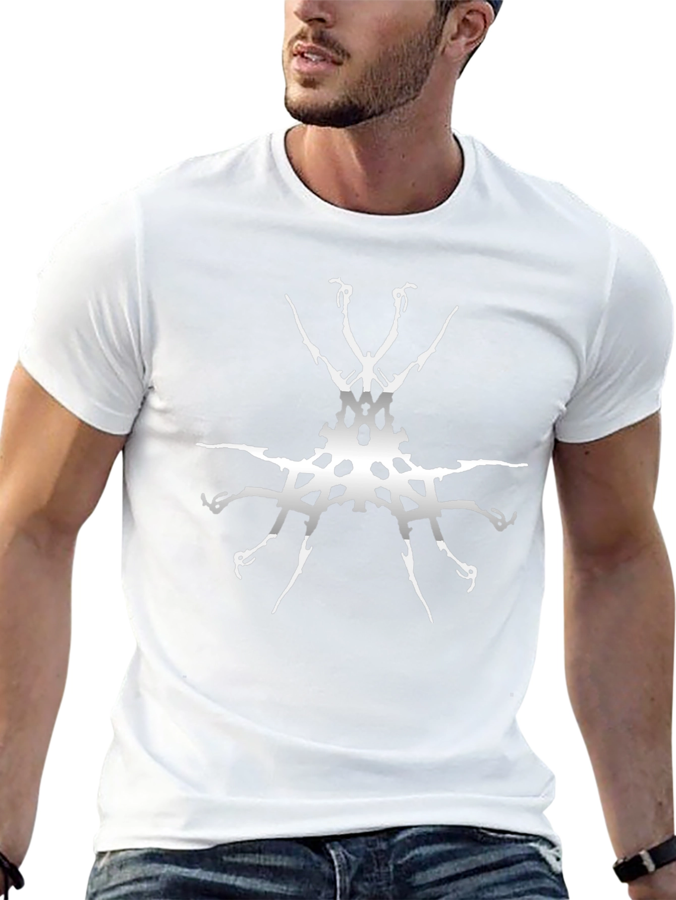 Abstract Graphic Tee - Black Cotton Blend