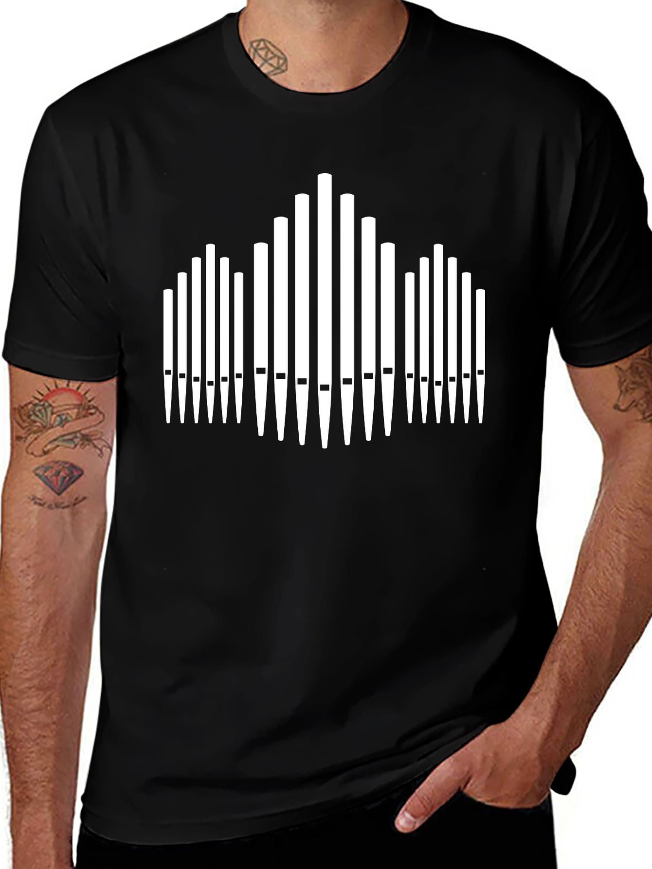 Organ Pipes Graphic Tee - Musicians Novelty Shirt