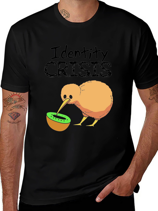 Identity Crisis Kiwi Bird Humor Graphic T-Shirt