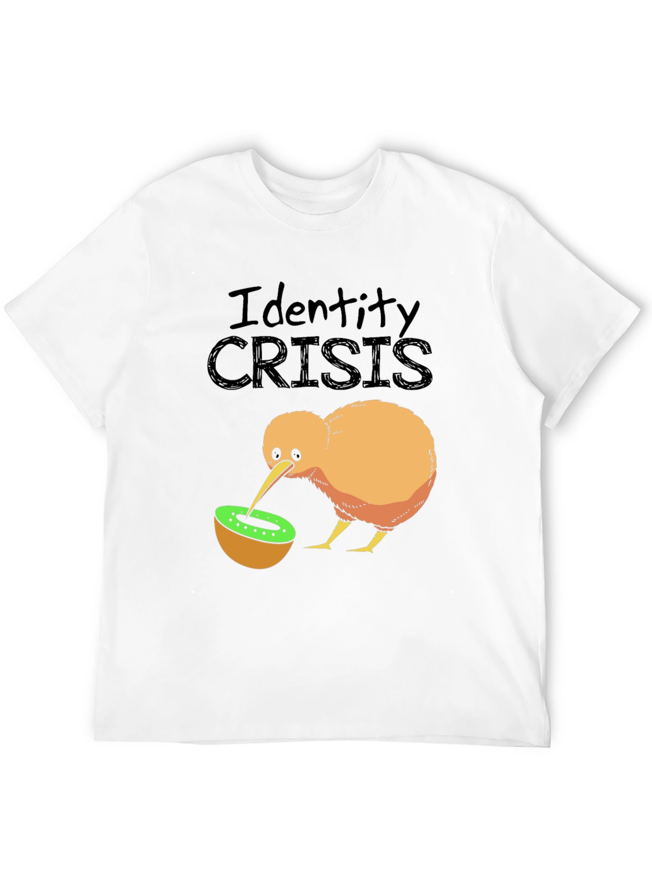 Identity Crisis Kiwi Bird Humor Graphic T-Shirt