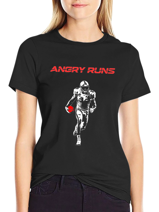 Angry Runs Football T-Shirt - Black