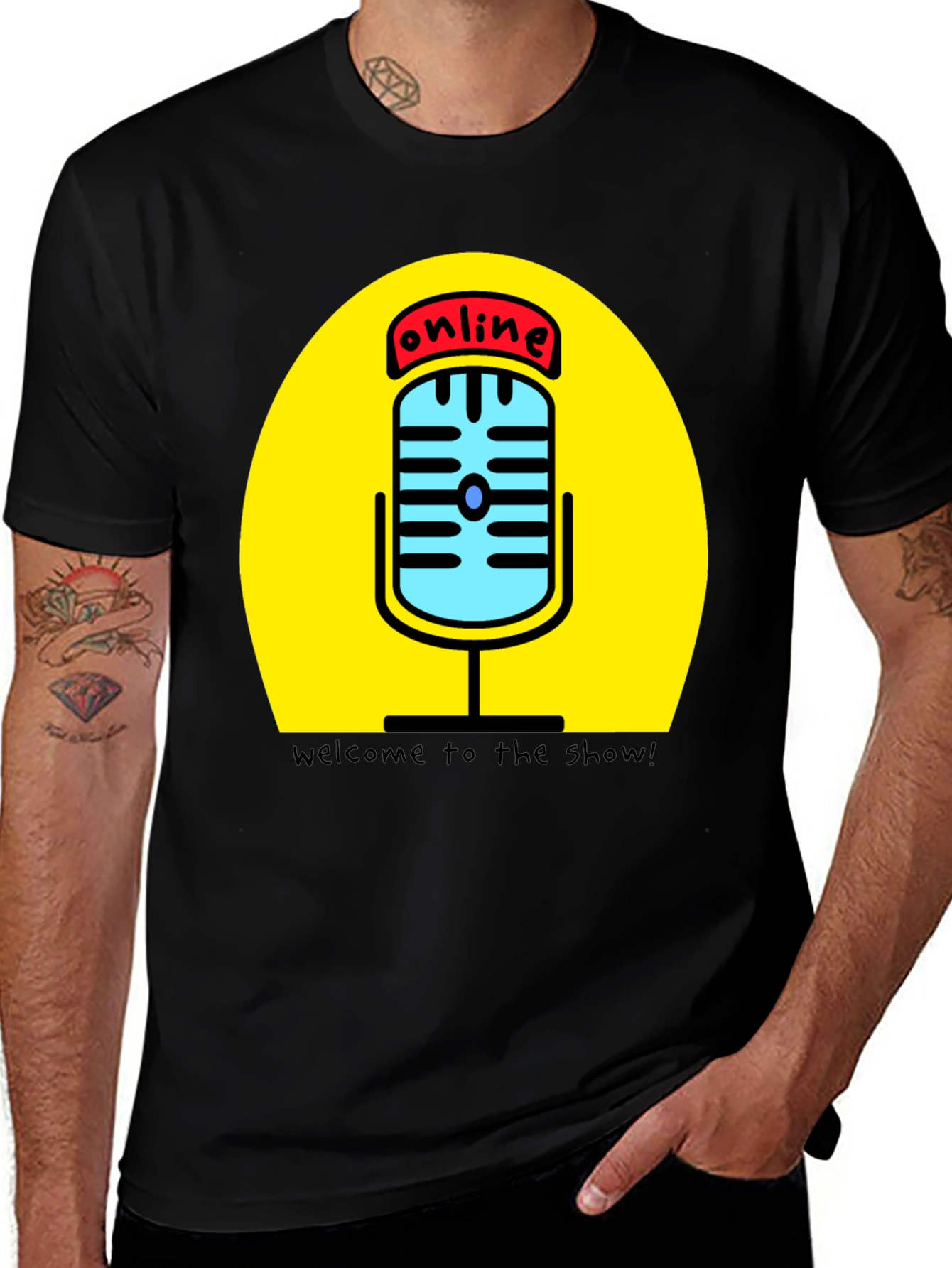 Online Show T-Shirt - Podcast Mic Graphic Tee